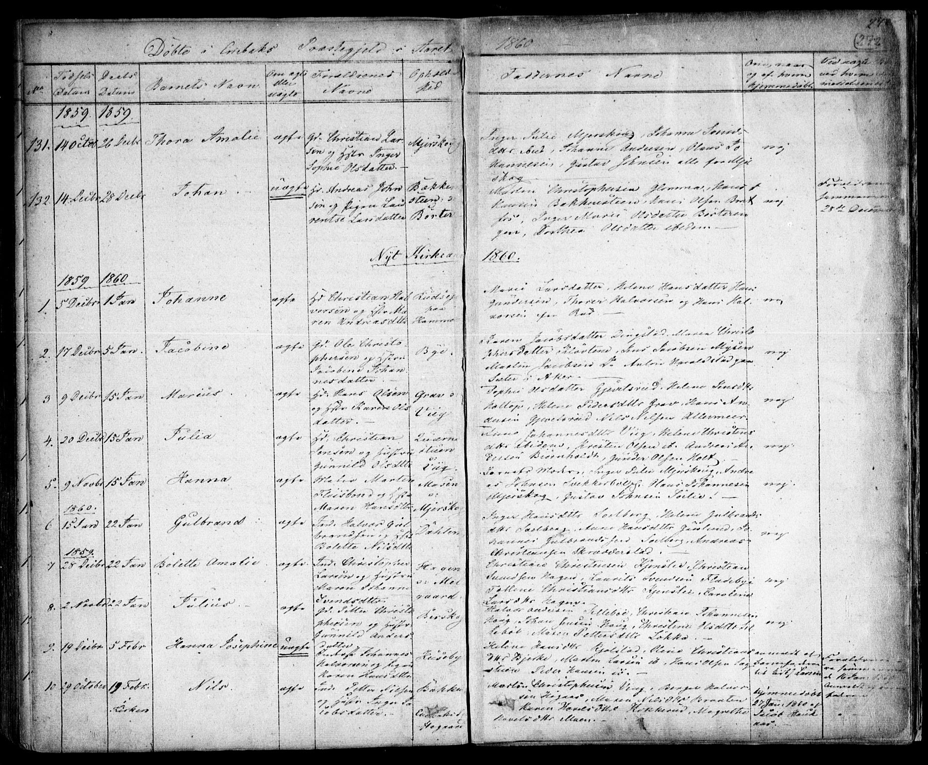 Enebakk prestekontor Kirkebøker, AV/SAO-A-10171c/F/Fa/L0009: Parish register (official) no. I 9, 1832-1861, p. 272