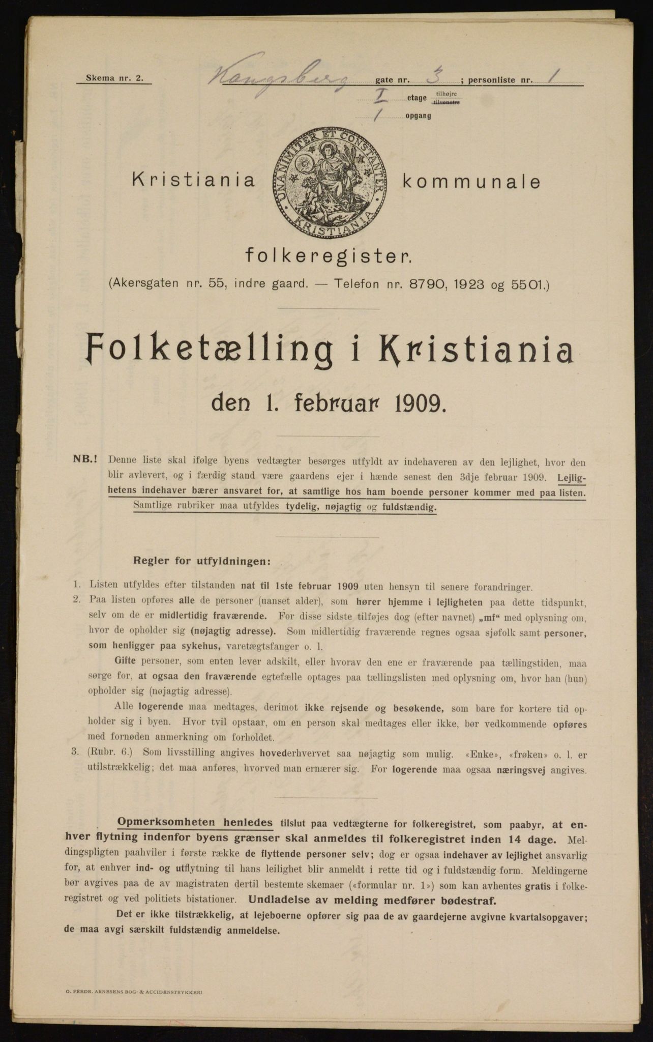 OBA, Municipal Census 1909 for Kristiania, 1909, p. 48340