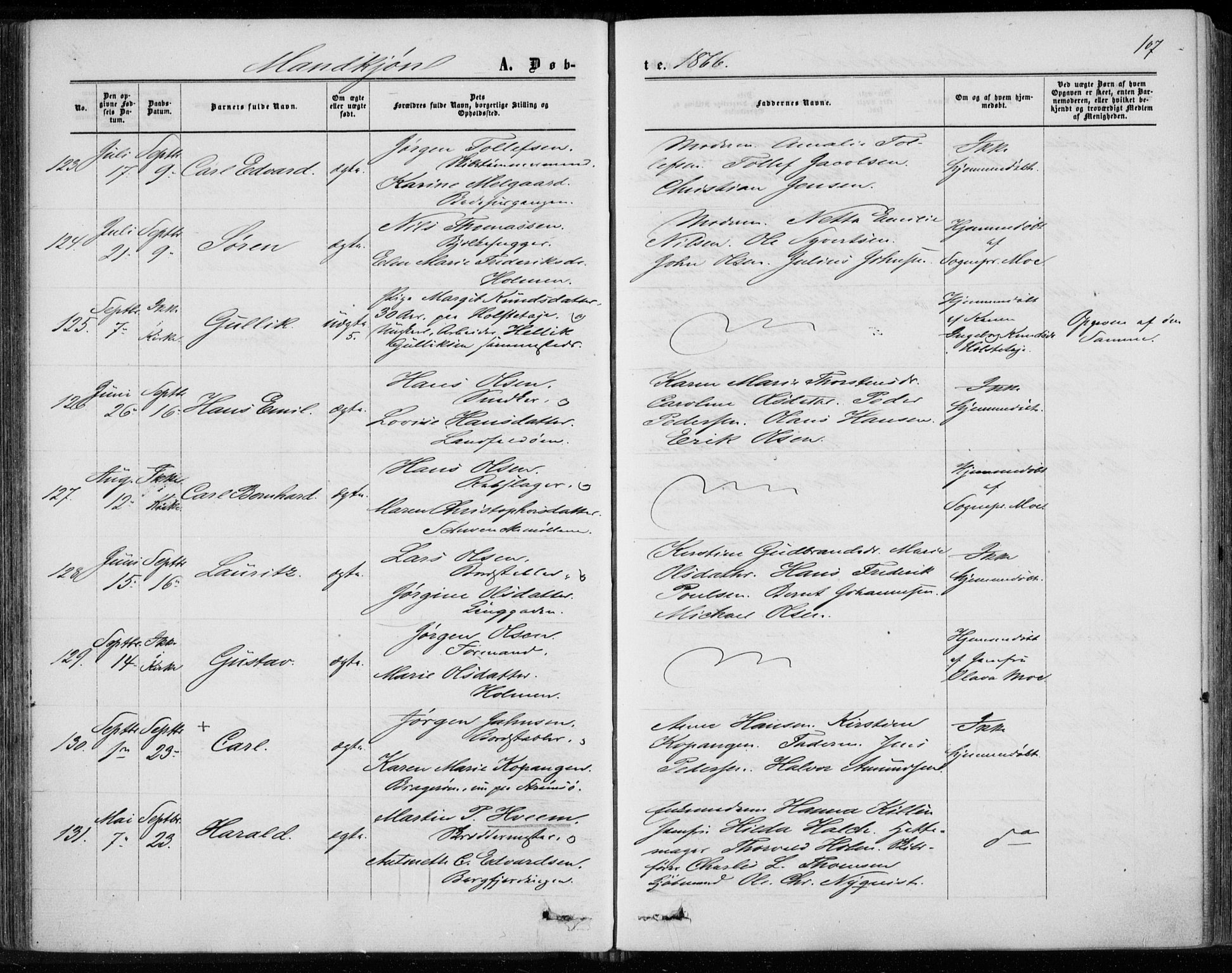 Bragernes kirkebøker, AV/SAKO-A-6/F/Fb/L0003: Parish register (official) no. II 3, 1860-1868, p. 107