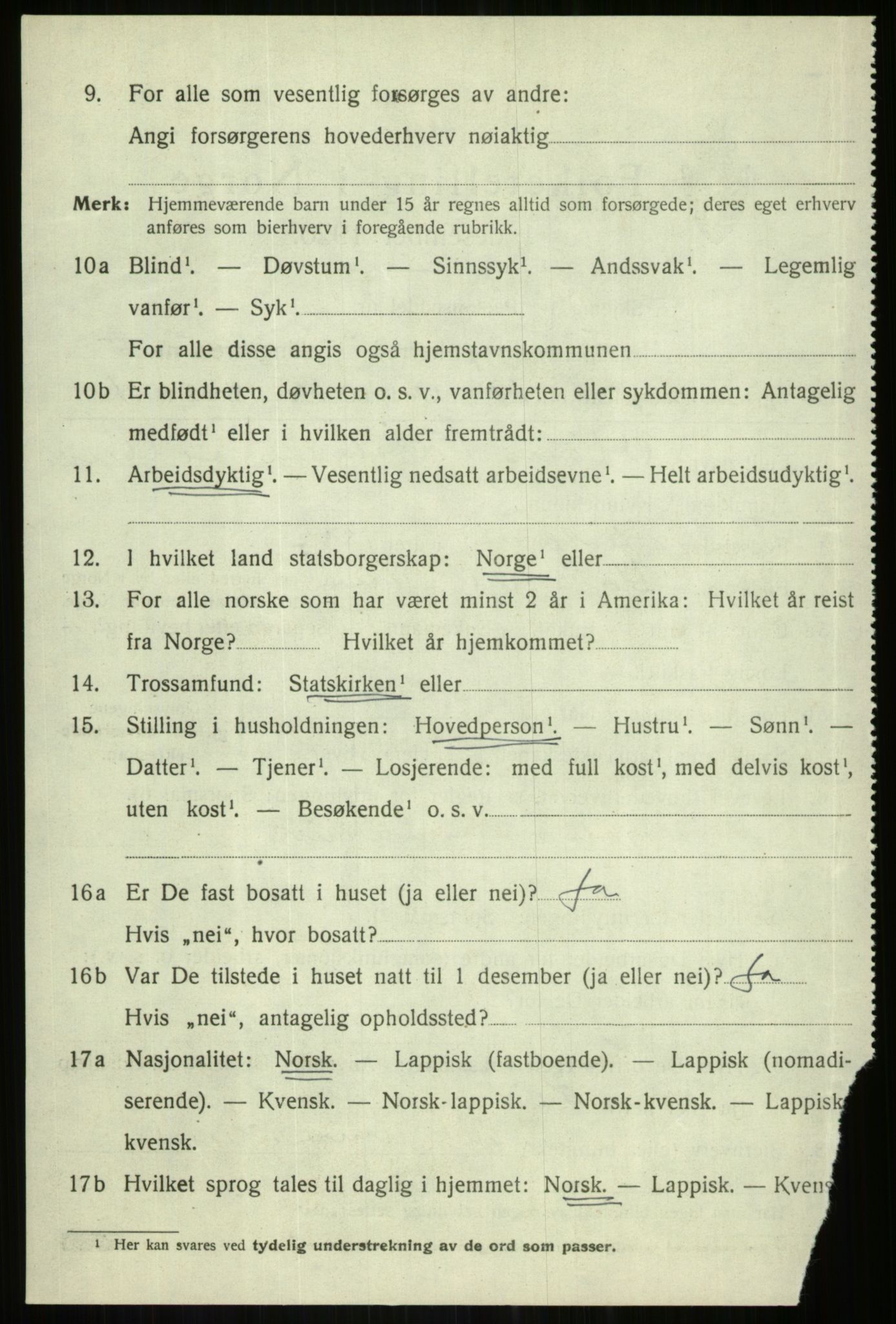 SATØ, 1920 census for Tranøy, 1920, p. 2592