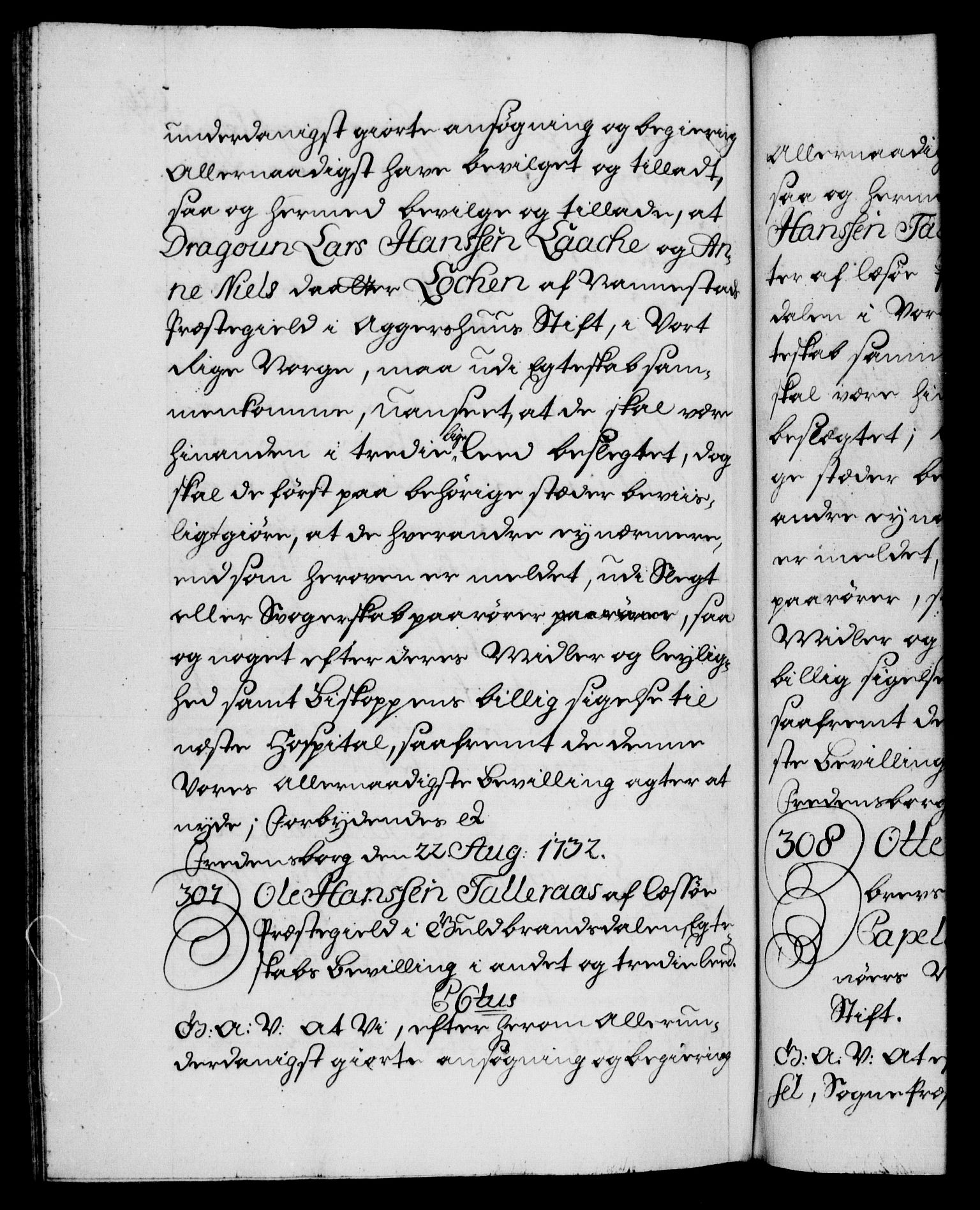 Danske Kanselli 1572-1799, AV/RA-EA-3023/F/Fc/Fca/Fcaa/L0027: Norske registre, 1730-1732, p. 626b