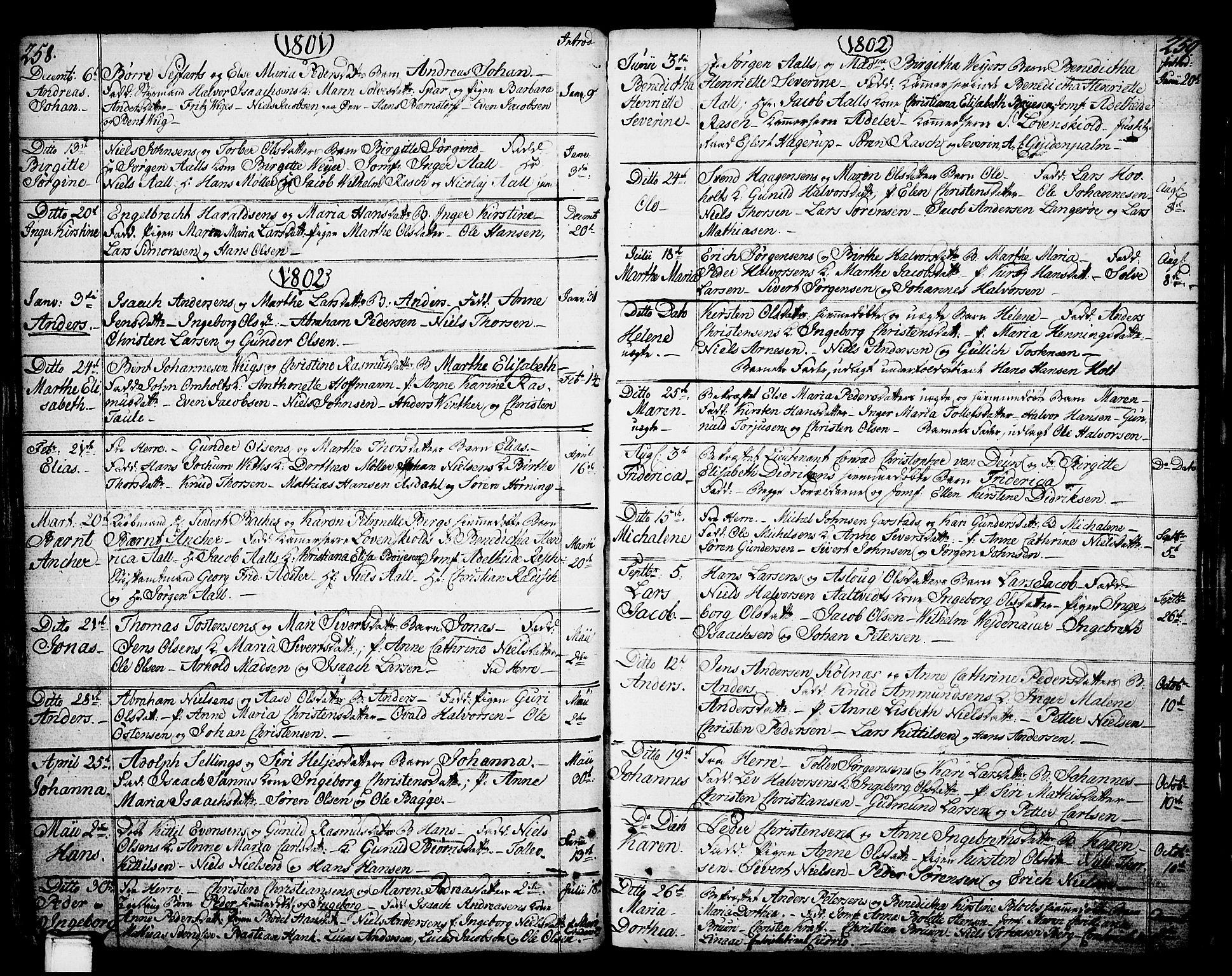 Porsgrunn kirkebøker , SAKO/A-104/F/Fa/L0002: Parish register (official) no. 2, 1764-1814, p. 258-259