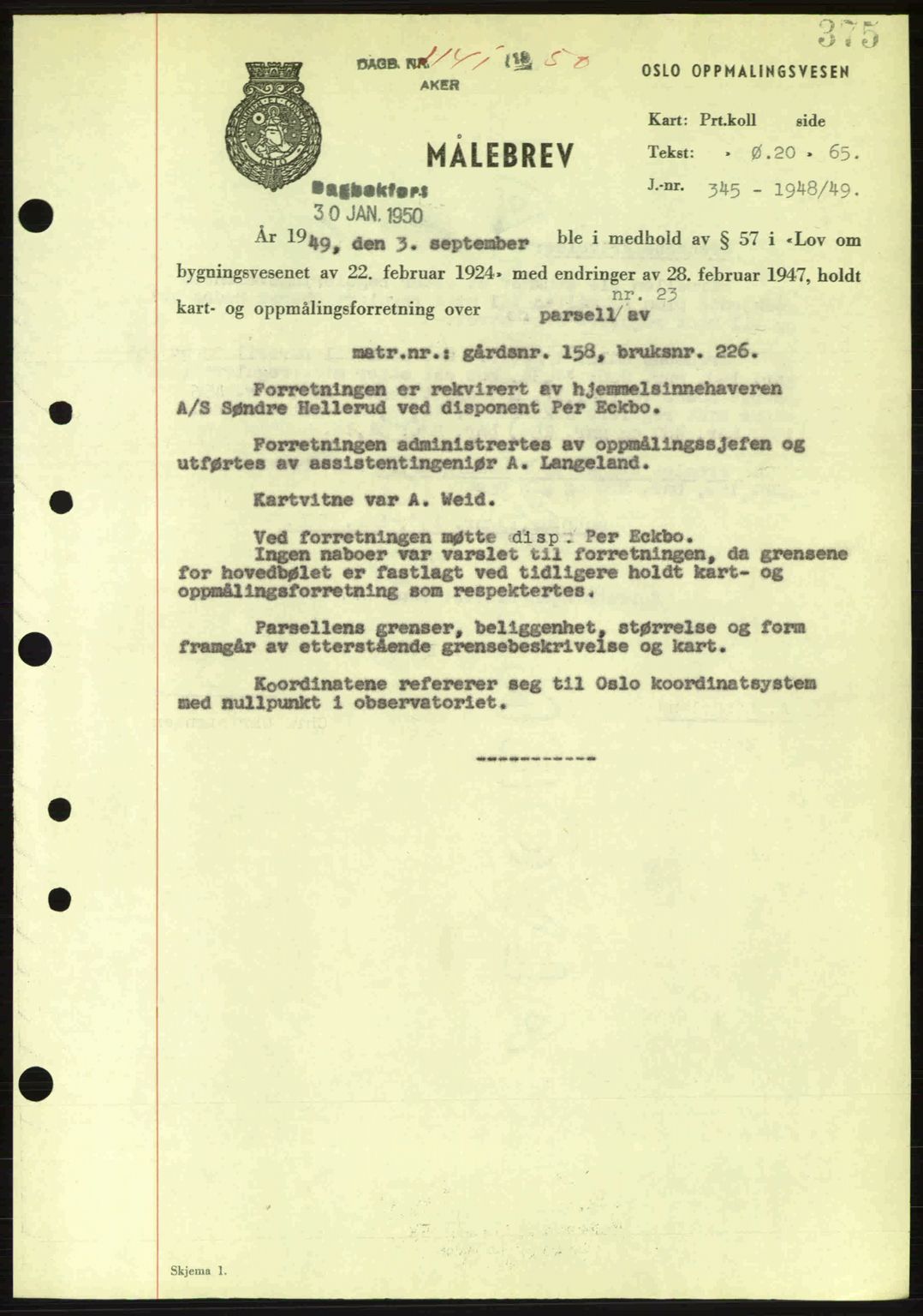 Oslo byskriverembete, AV/SAO-A-10227/G/Gb/Gbd/Gbda/L0017: Mortgage book no. A215, 1949-1950, Diary no: : 1141/1950