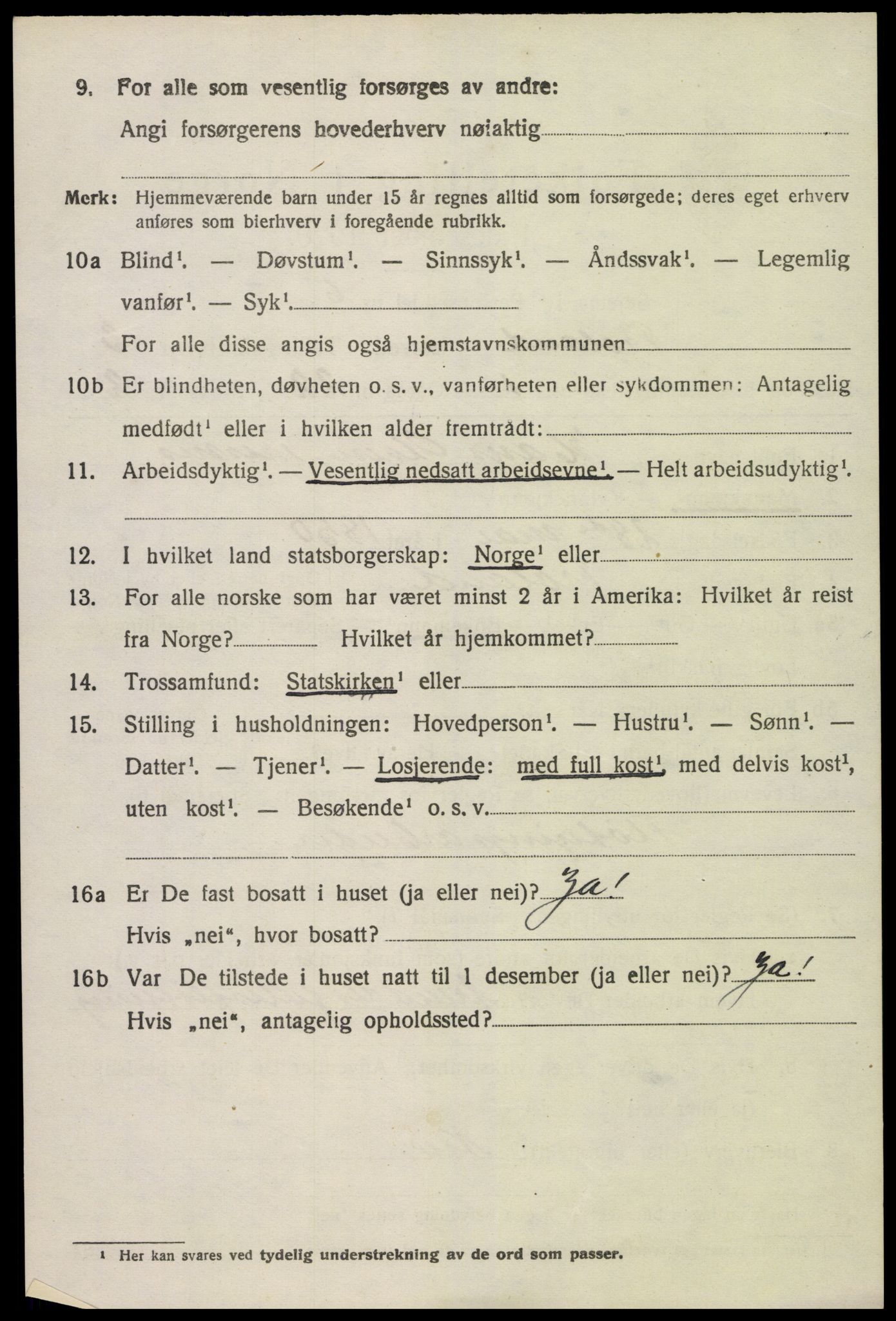 SAK, 1920 census for Froland, 1920, p. 2632