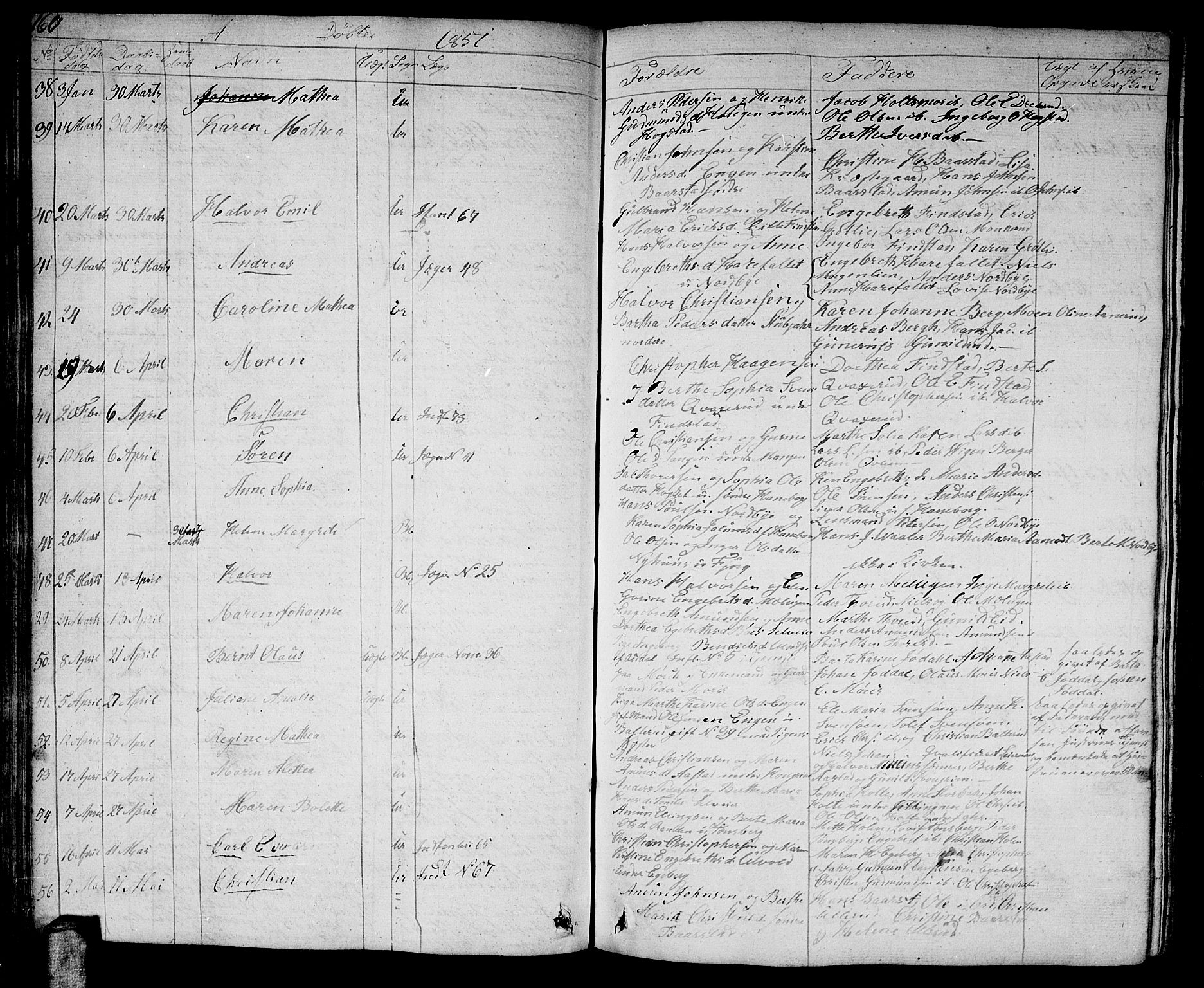 Aurskog prestekontor Kirkebøker, AV/SAO-A-10304a/G/Ga/L0002: Parish register (copy) no. I 2, 1829-1857, p. 160