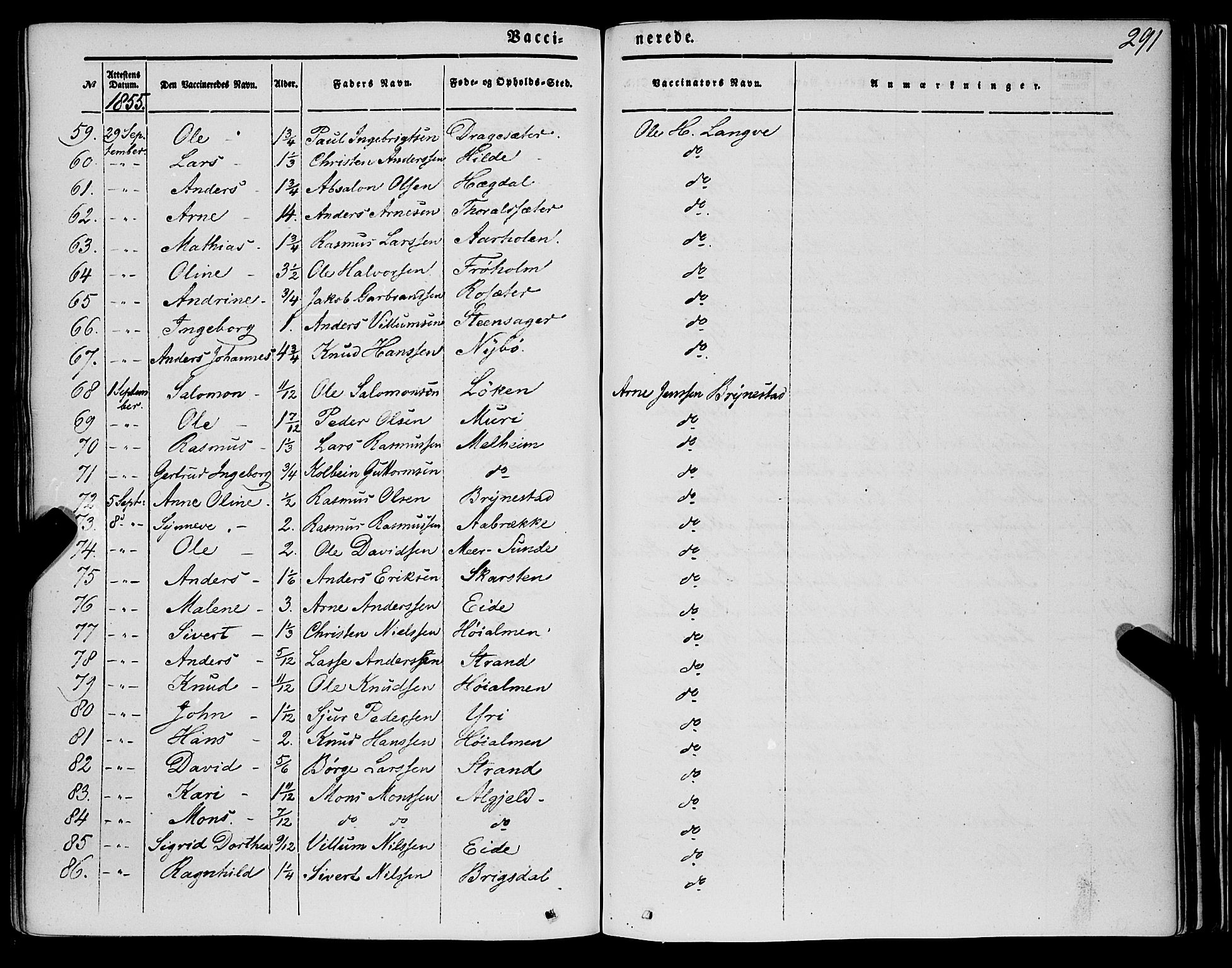 Innvik sokneprestembete, SAB/A-80501: Parish register (official) no. A 5, 1847-1865, p. 291