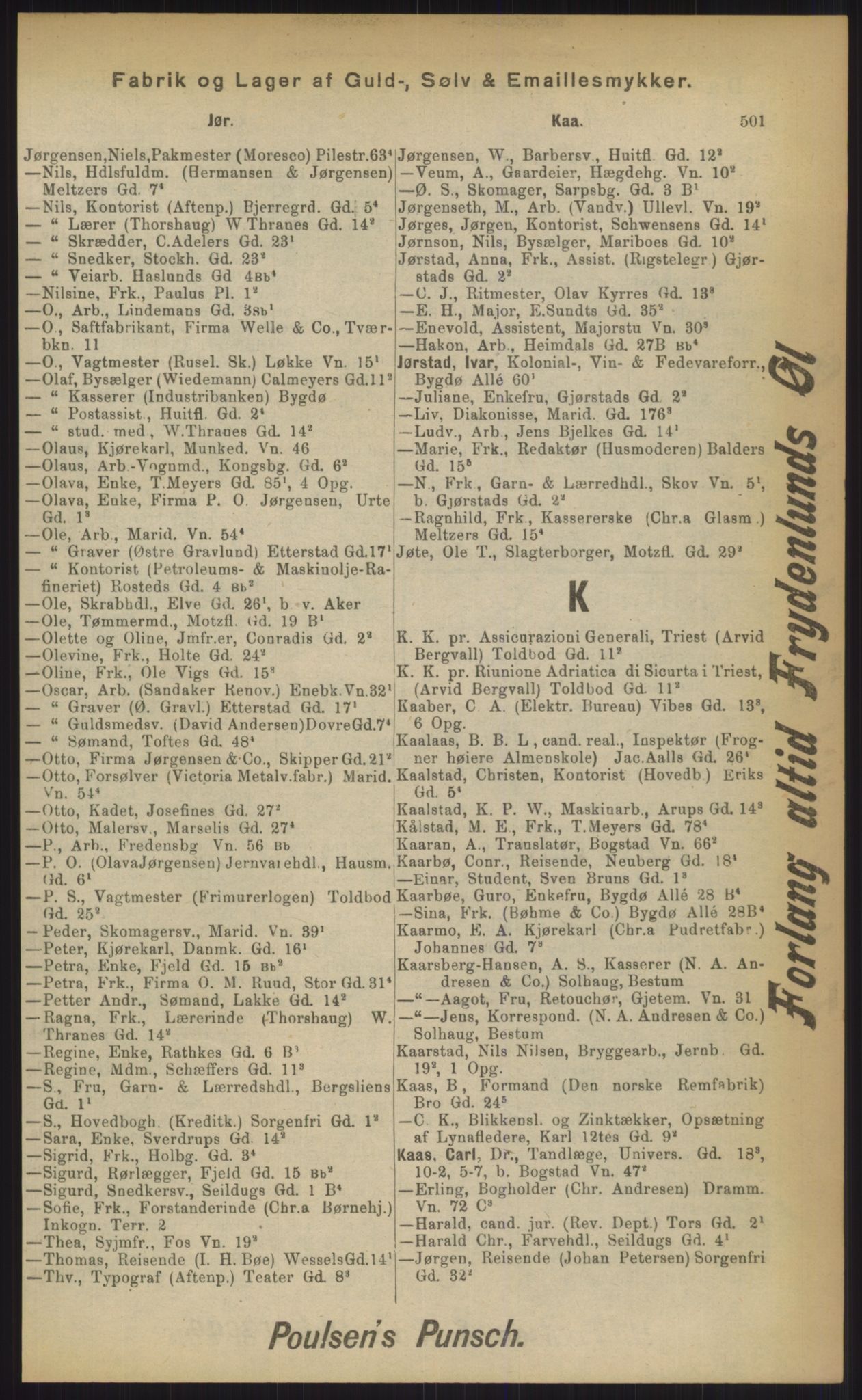 Kristiania/Oslo adressebok, PUBL/-, 1903, p. 501