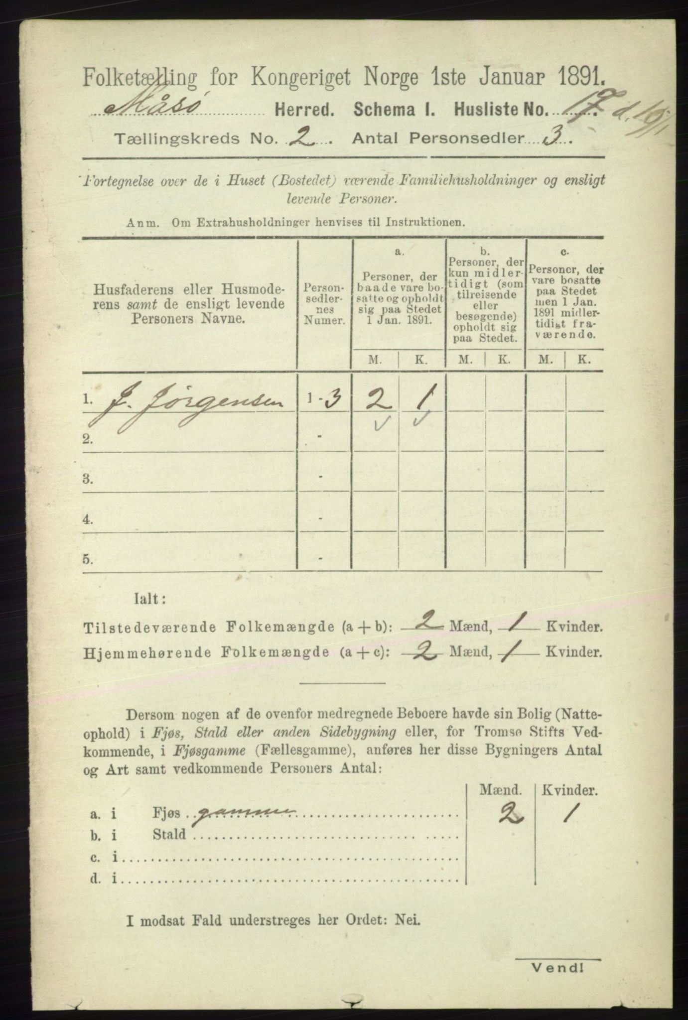 RA, 1891 census for 2018 Måsøy, 1891, p. 235