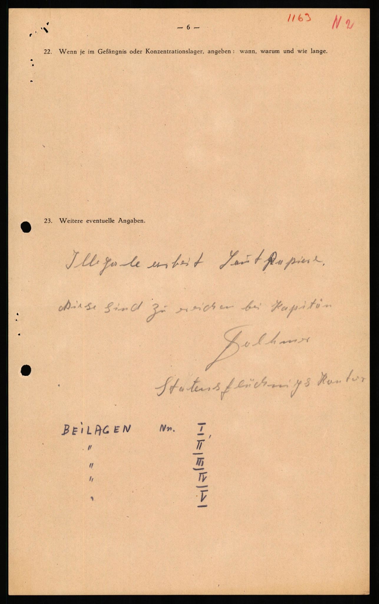 Forsvaret, Forsvarets overkommando II, AV/RA-RAFA-3915/D/Db/L0024: CI Questionaires. Tyske okkupasjonsstyrker i Norge. Tyskere., 1945-1946, p. 8