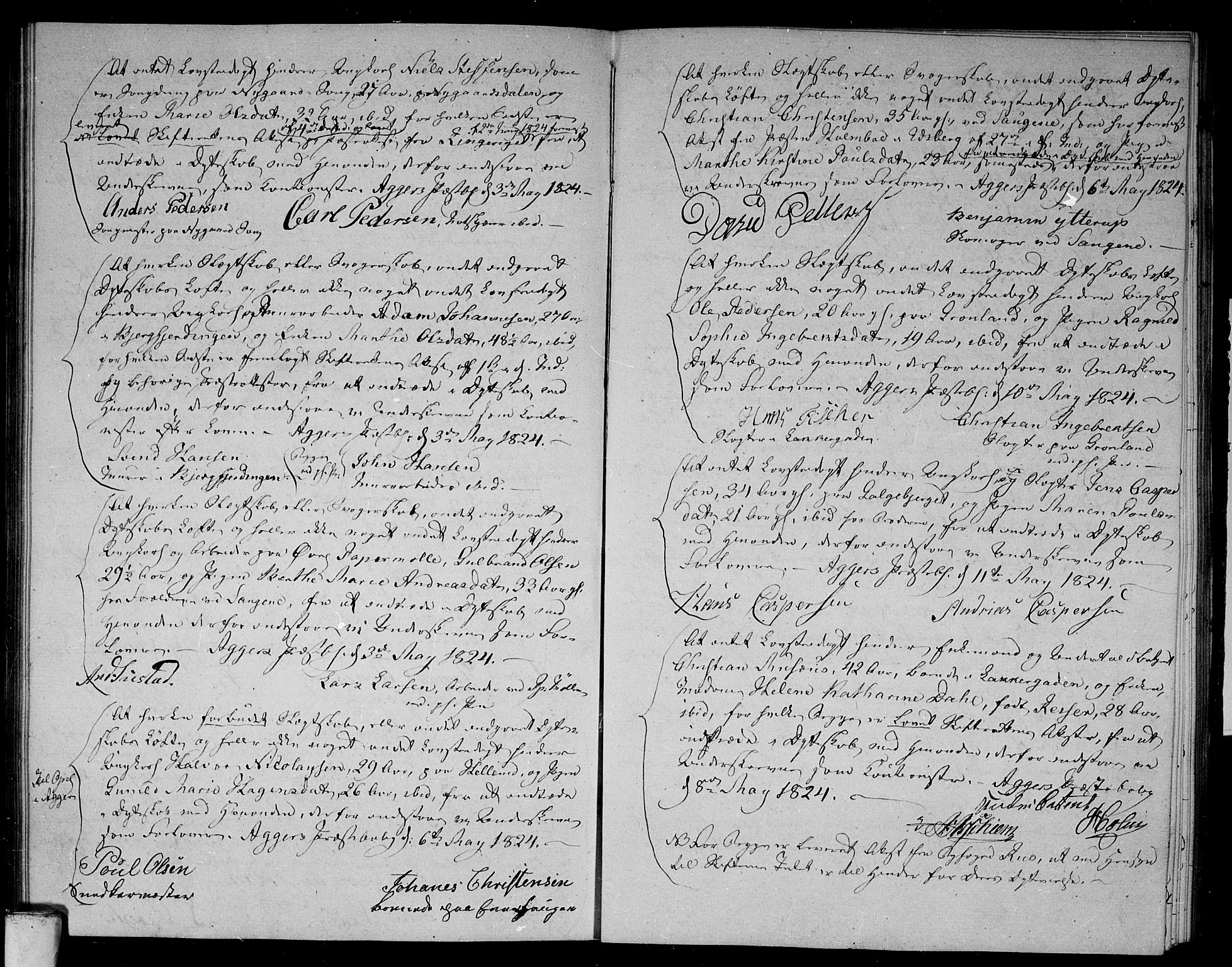 Aker prestekontor kirkebøker, AV/SAO-A-10861/L/L0006: Best man's statements no. 6, 1821-1826