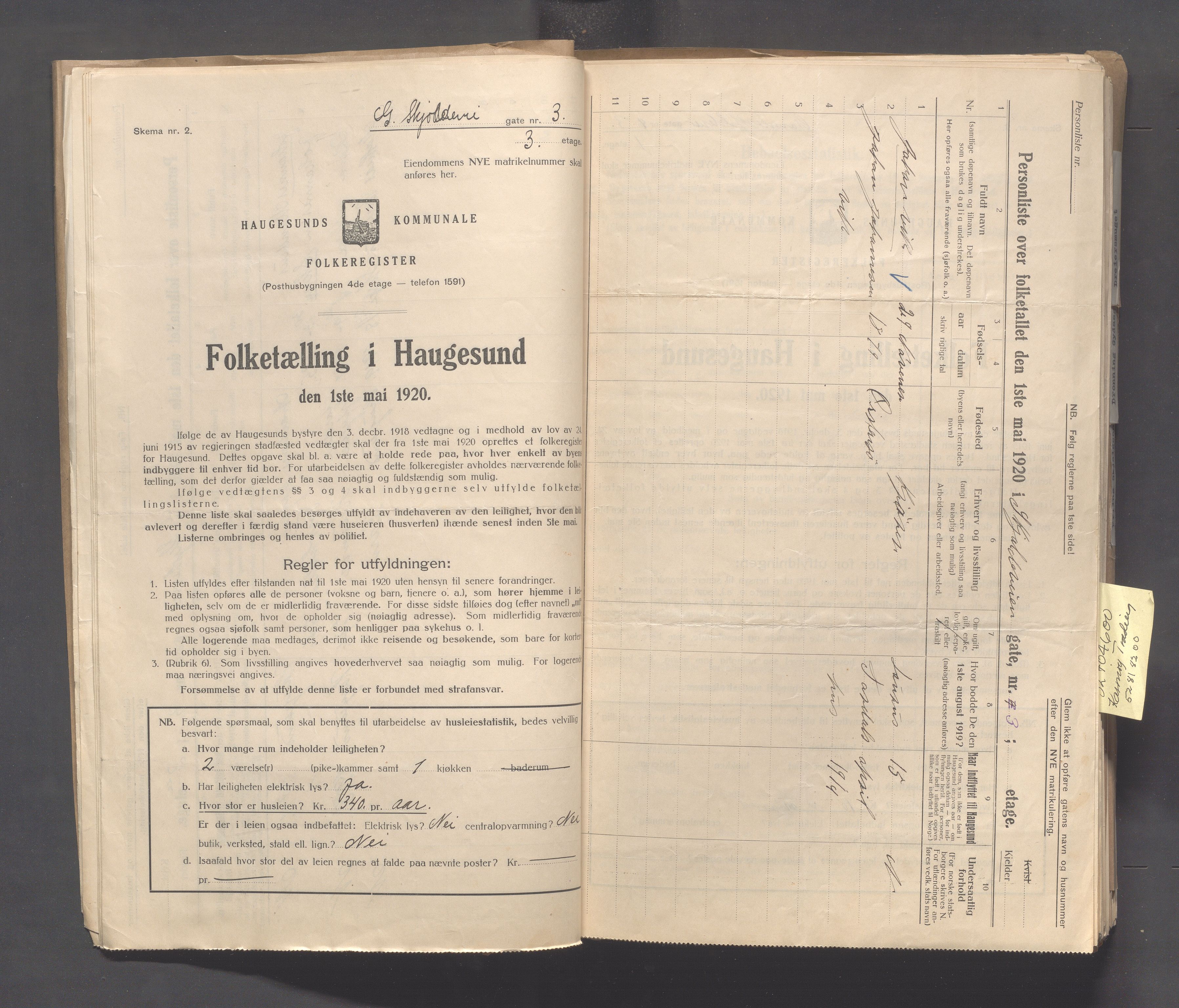 IKAR, Local census 1.5.1920 for Haugesund, 1920, p. 445