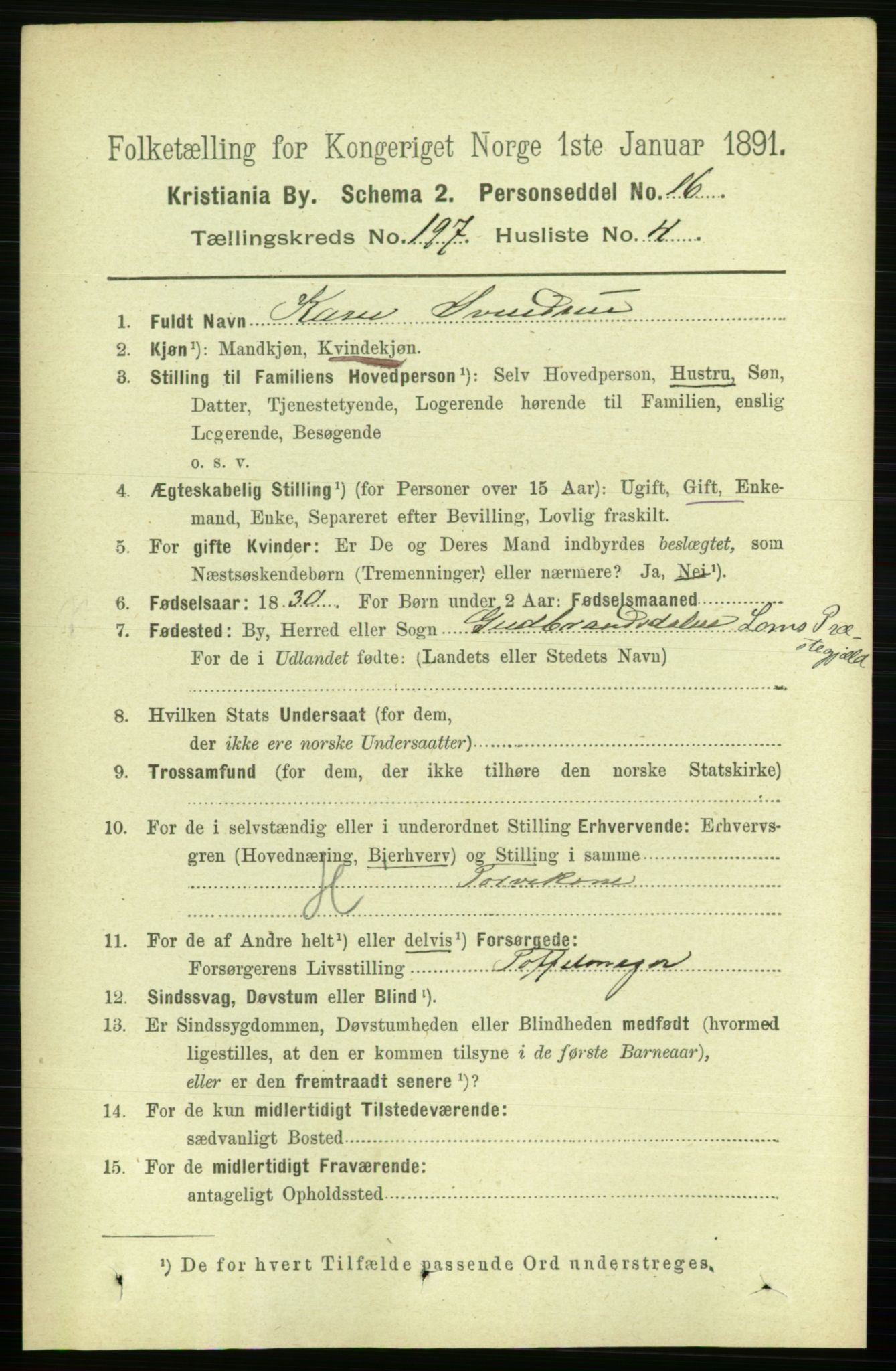 RA, 1891 census for 0301 Kristiania, 1891, p. 118883
