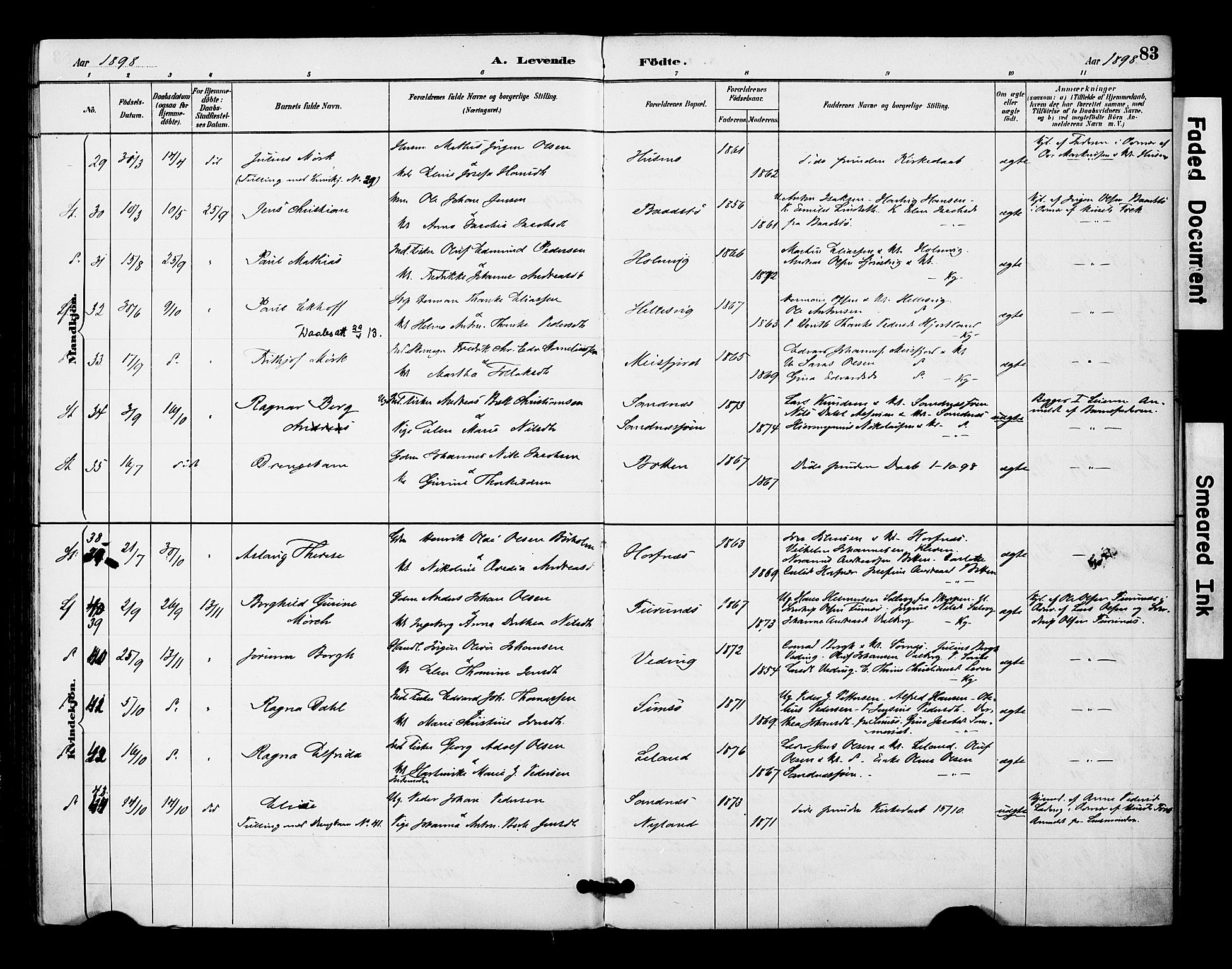 Ministerialprotokoller, klokkerbøker og fødselsregistre - Nordland, AV/SAT-A-1459/831/L0471: Parish register (official) no. 831A02, 1886-1901, p. 83