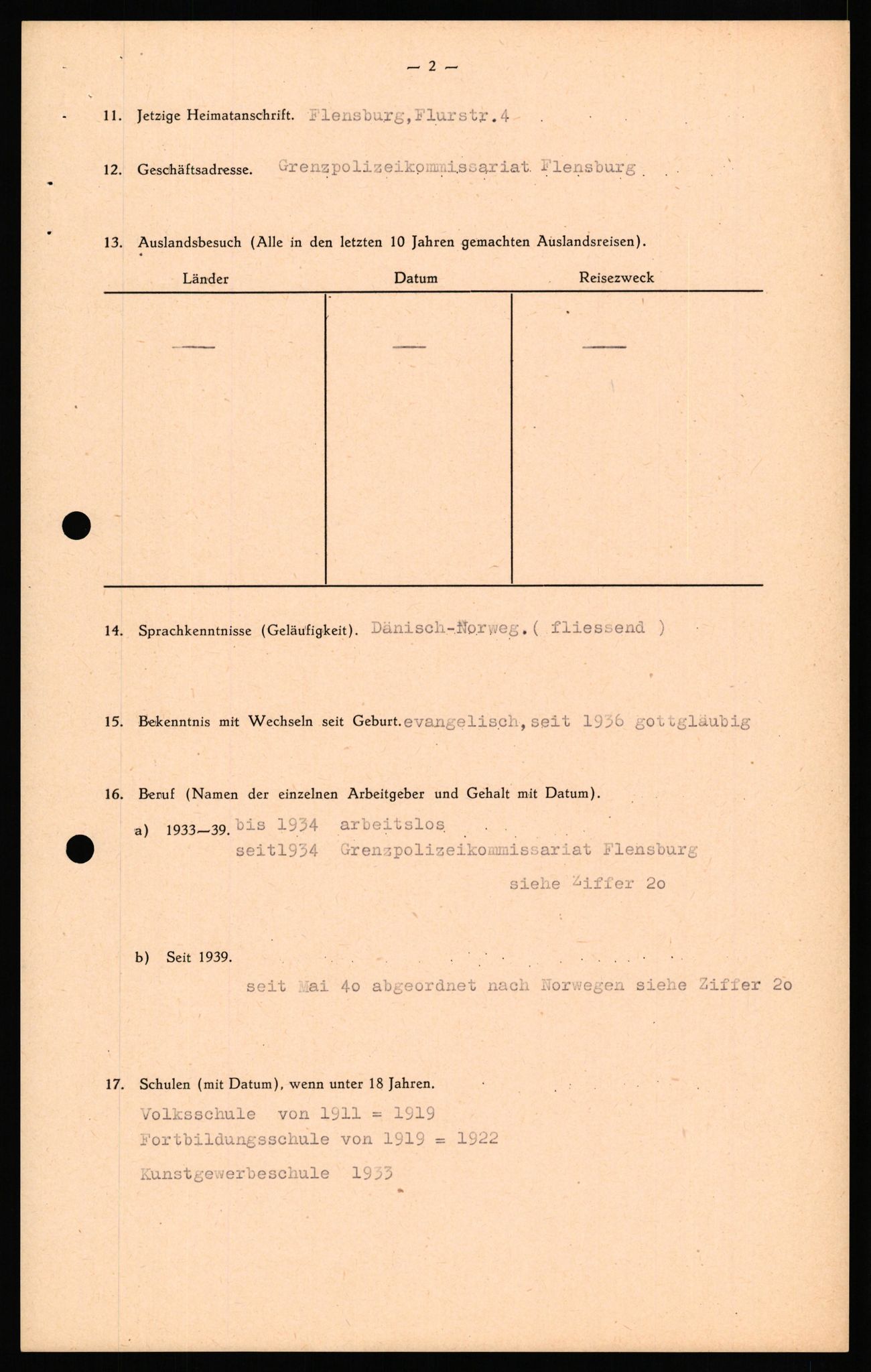 Forsvaret, Forsvarets overkommando II, RA/RAFA-3915/D/Db/L0033: CI Questionaires. Tyske okkupasjonsstyrker i Norge. Tyskere., 1945-1946, p. 480