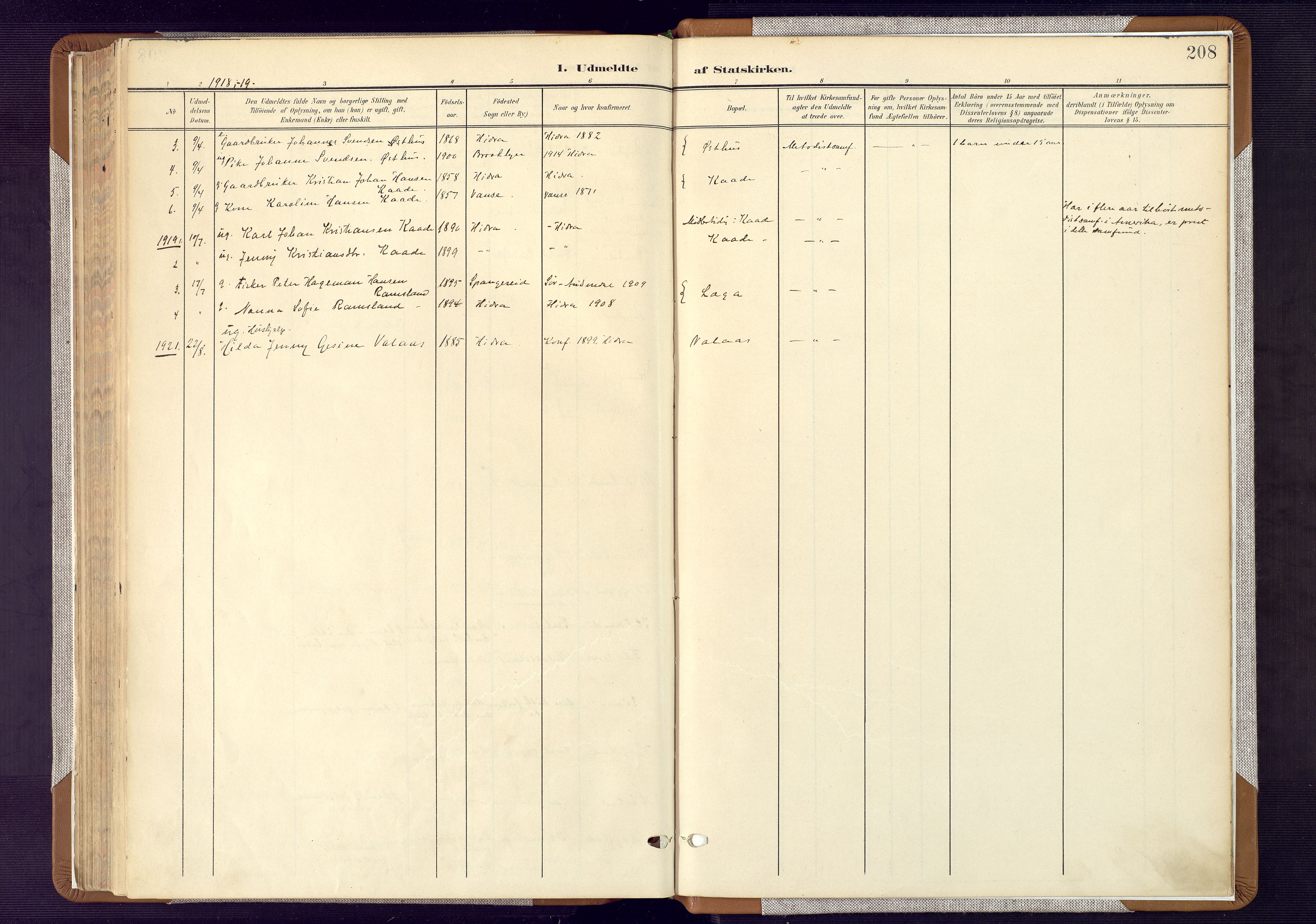 Flekkefjord sokneprestkontor, AV/SAK-1111-0012/F/Fa/Fab/L0007: Parish register (official) no. A 7, 1902-1921, p. 208