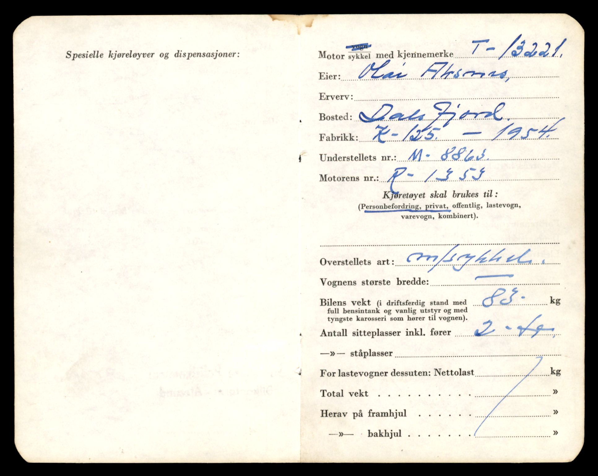 Møre og Romsdal vegkontor - Ålesund trafikkstasjon, AV/SAT-A-4099/F/Fe/L0038: Registreringskort for kjøretøy T 13180 - T 13360, 1927-1998, p. 695