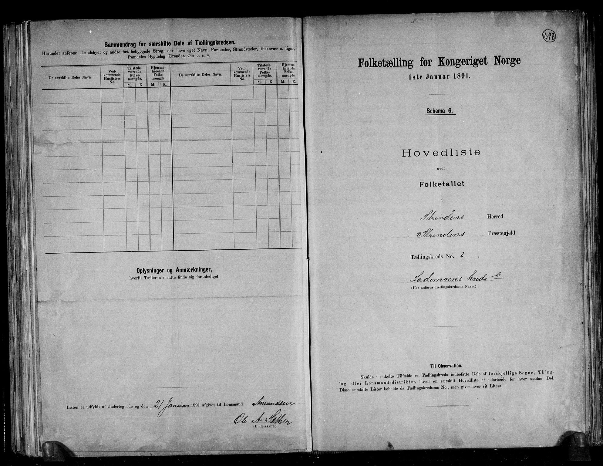 RA, 1891 census for 1660 Strinda, 1891, p. 8