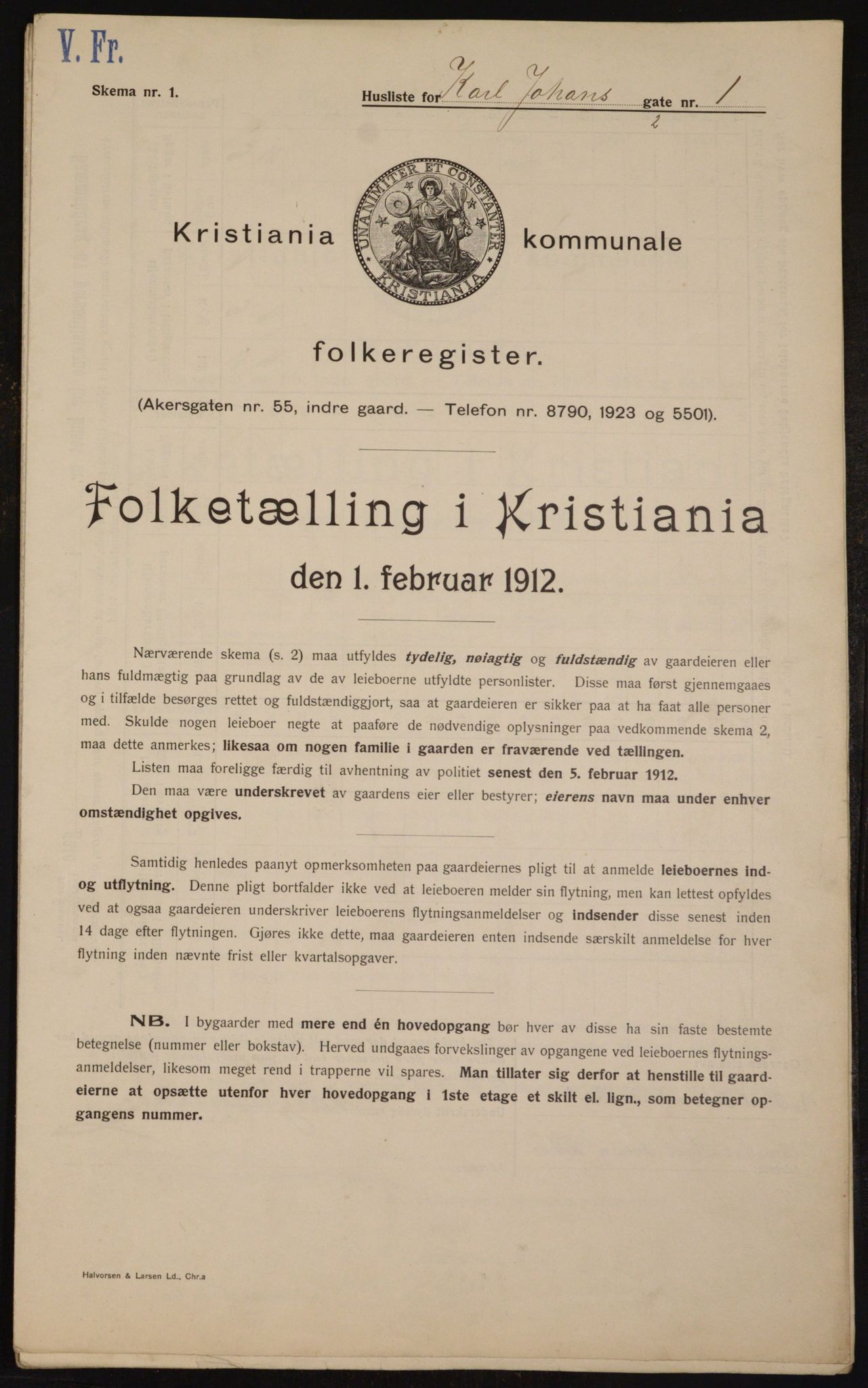 OBA, Municipal Census 1912 for Kristiania, 1912, p. 48982