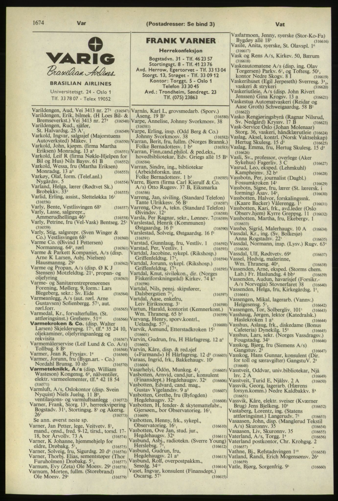Kristiania/Oslo adressebok, PUBL/-, 1974-1975, p. 1674