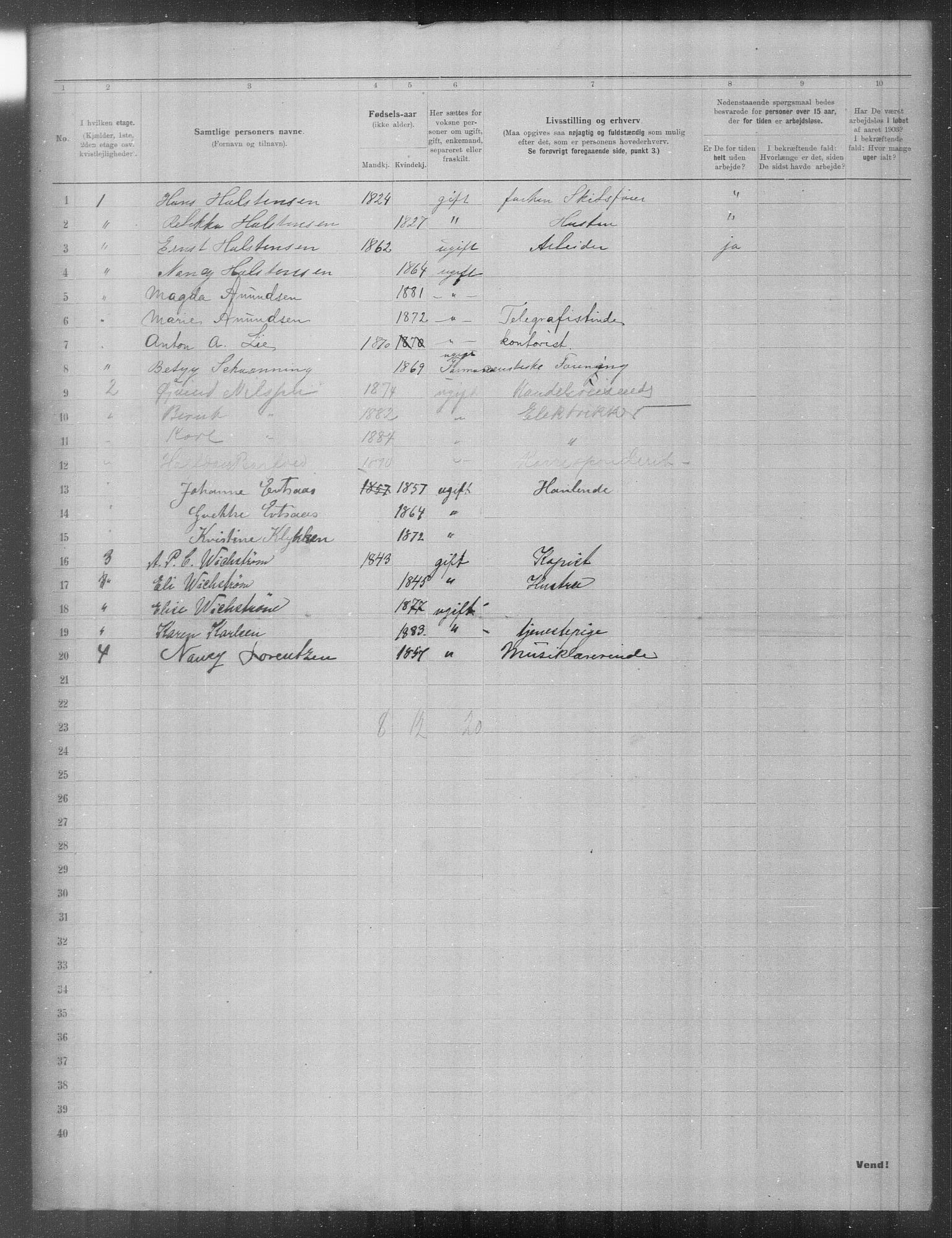 OBA, Municipal Census 1903 for Kristiania, 1903, p. 12950