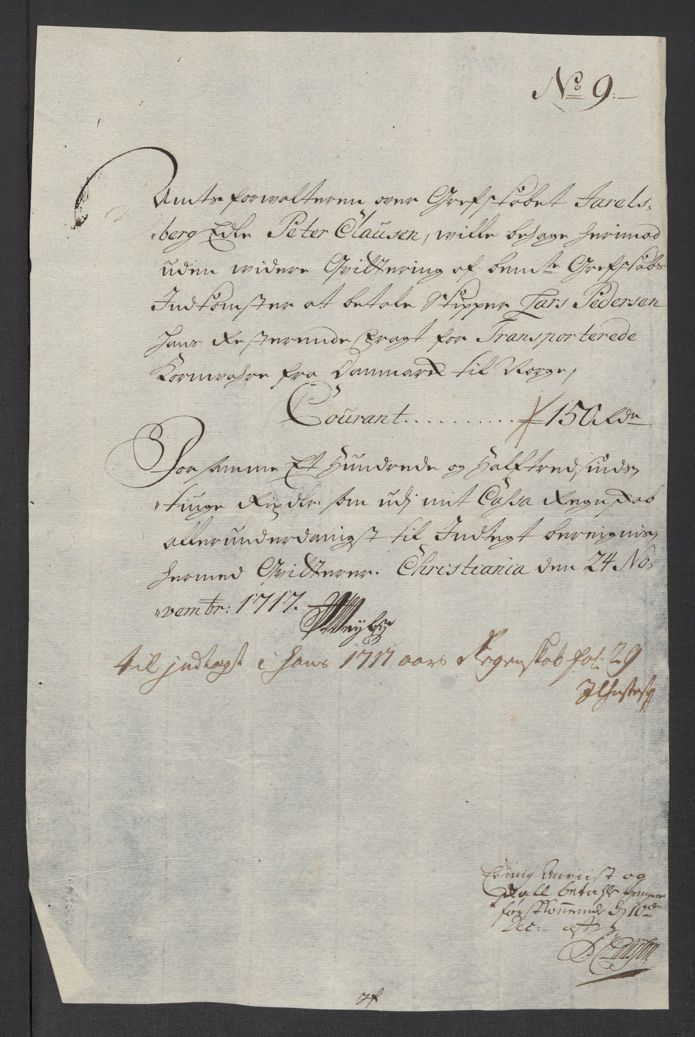 Rentekammeret inntil 1814, Reviderte regnskaper, Fogderegnskap, AV/RA-EA-4092/R32/L1881: Fogderegnskap Jarlsberg grevskap, 1717, p. 252