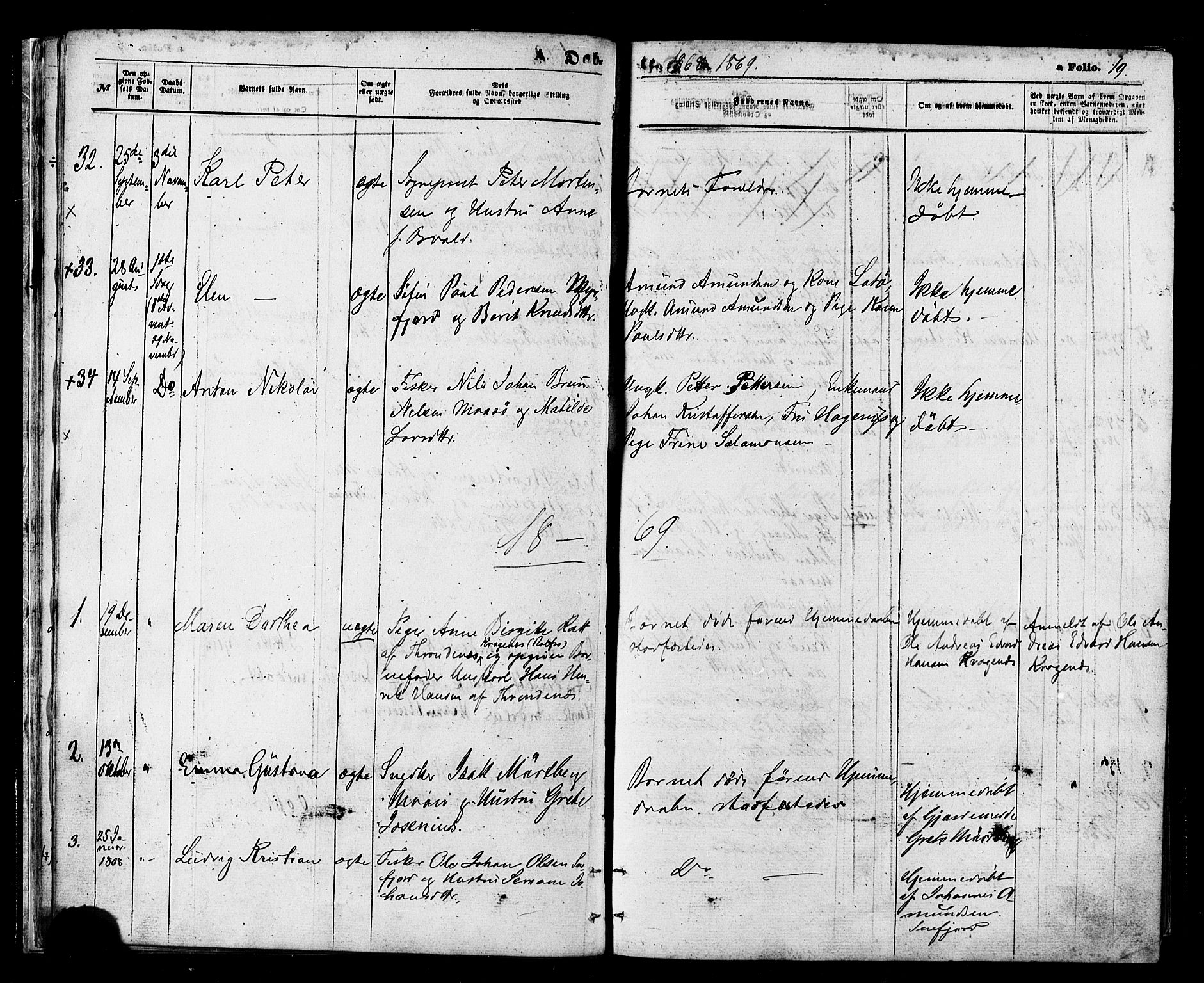 Måsøy sokneprestkontor, SATØ/S-1348/H/Ha/L0003kirke: Parish register (official) no. 3, 1866-1877, p. 19