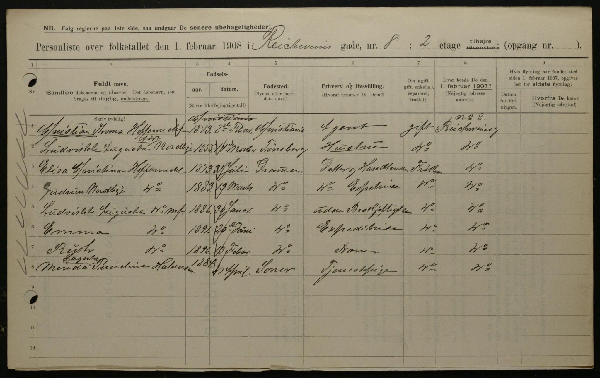 OBA, Municipal Census 1908 for Kristiania, 1908, p. 74441