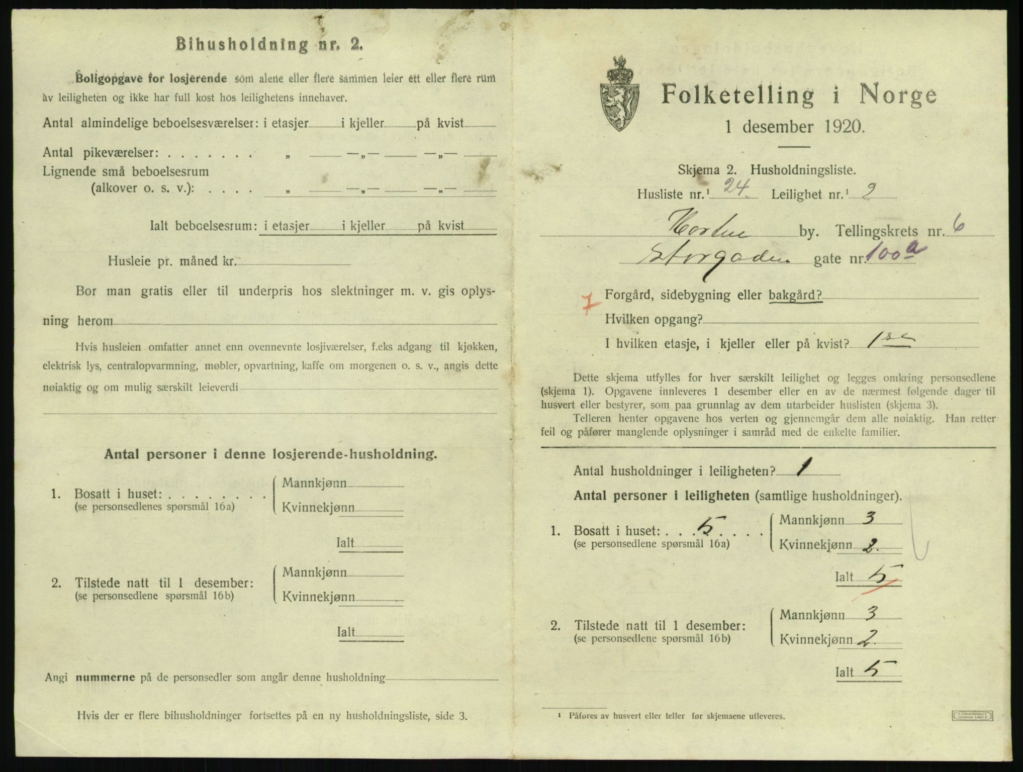 SAKO, 1920 census for Horten, 1920, p. 6443