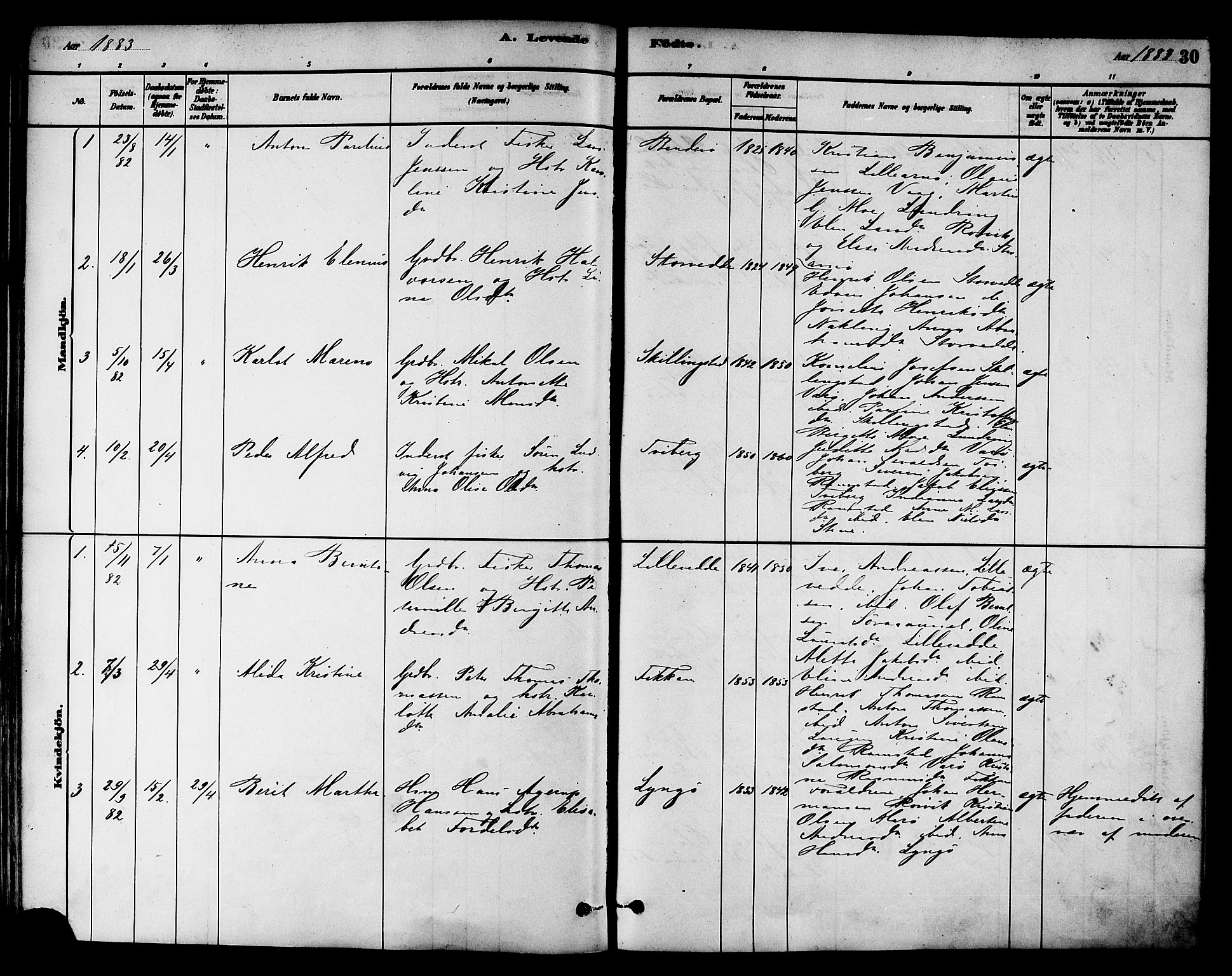 Ministerialprotokoller, klokkerbøker og fødselsregistre - Nord-Trøndelag, AV/SAT-A-1458/784/L0672: Parish register (official) no. 784A07, 1880-1887, p. 30