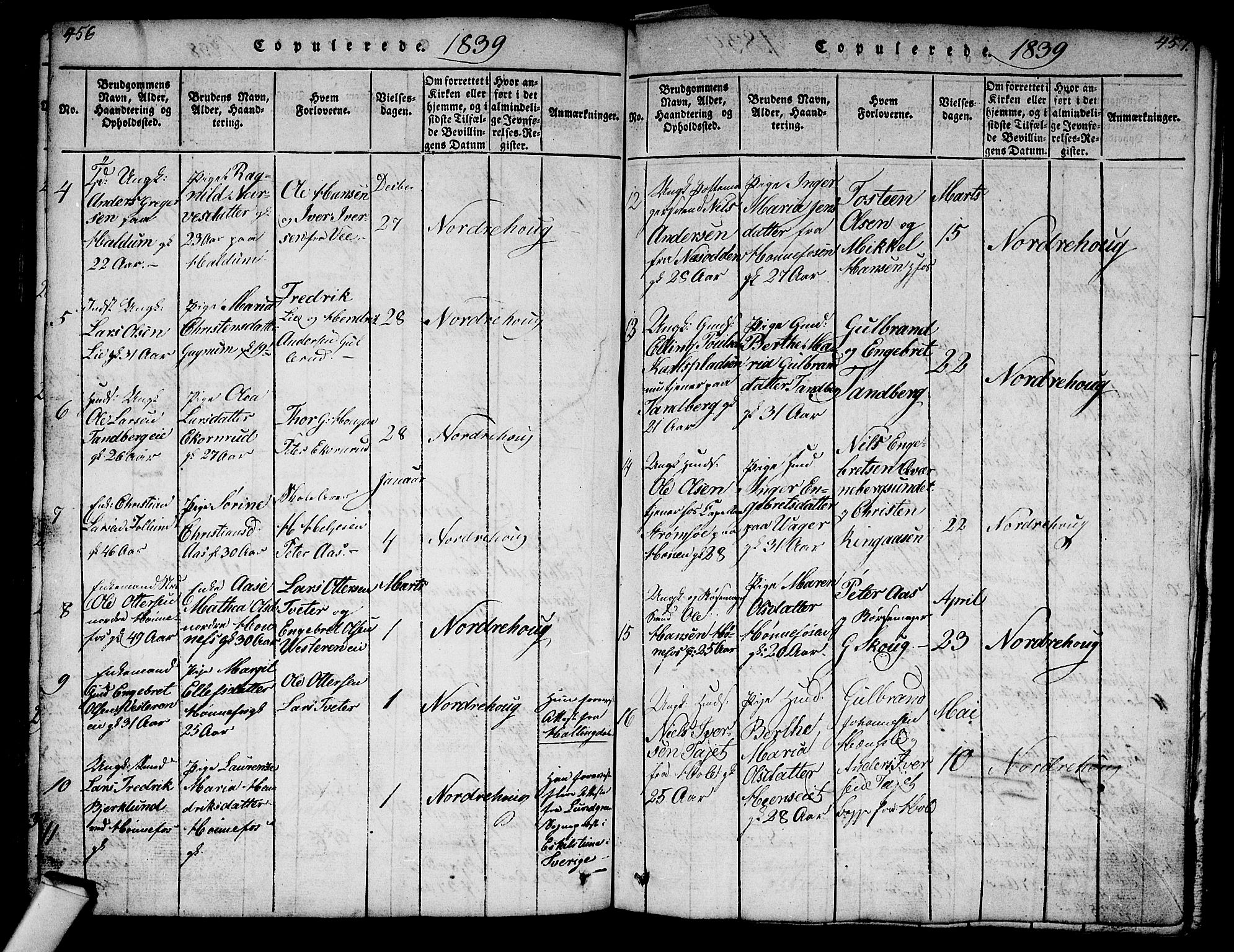 Norderhov kirkebøker, AV/SAKO-A-237/G/Ga/L0003: Parish register (copy) no. I 3 /1, 1814-1876, p. 456-457