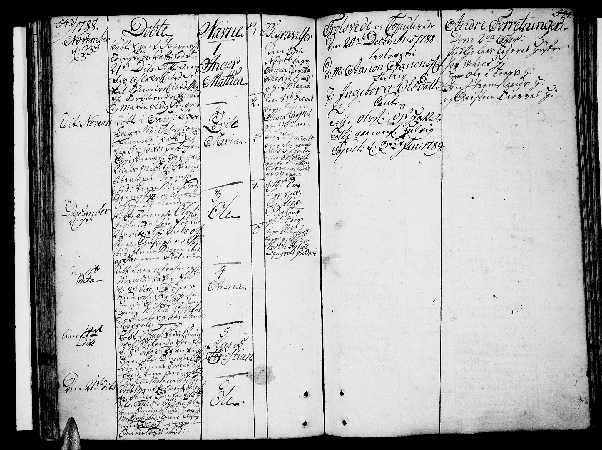 Lista sokneprestkontor, AV/SAK-1111-0027/F/Fa/L0004: Parish register (official) no. A 4, 1768-1794, p. 543-544