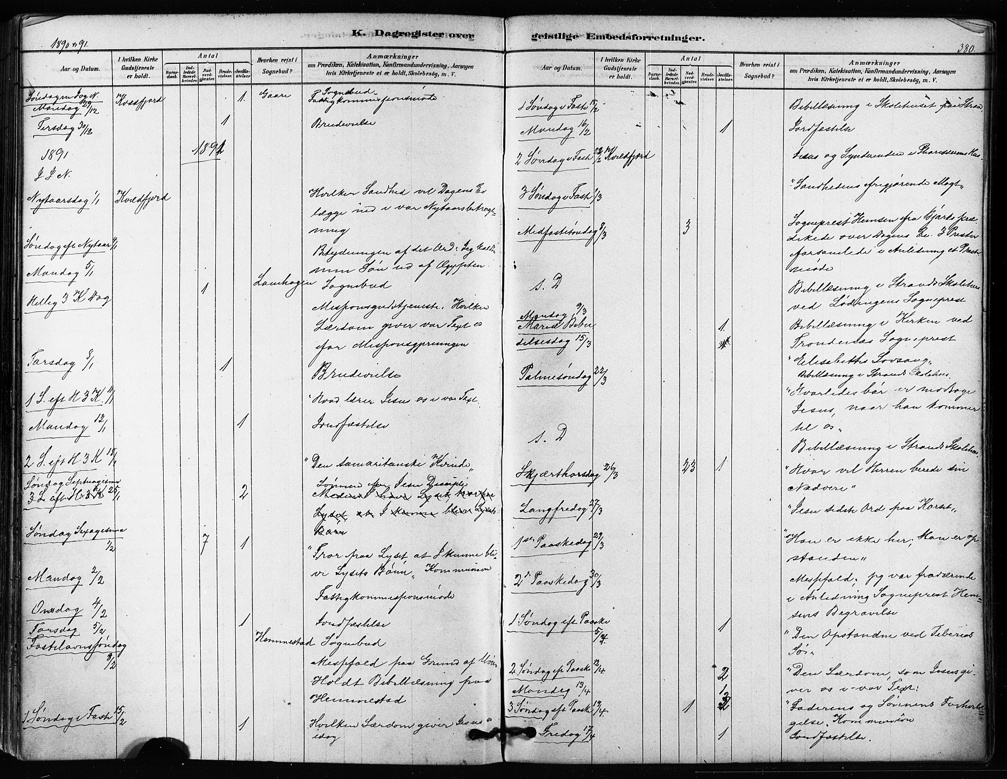 Kvæfjord sokneprestkontor, SATØ/S-1323/G/Ga/Gaa/L0005kirke: Parish register (official) no. 5, 1878-1894, p. 380