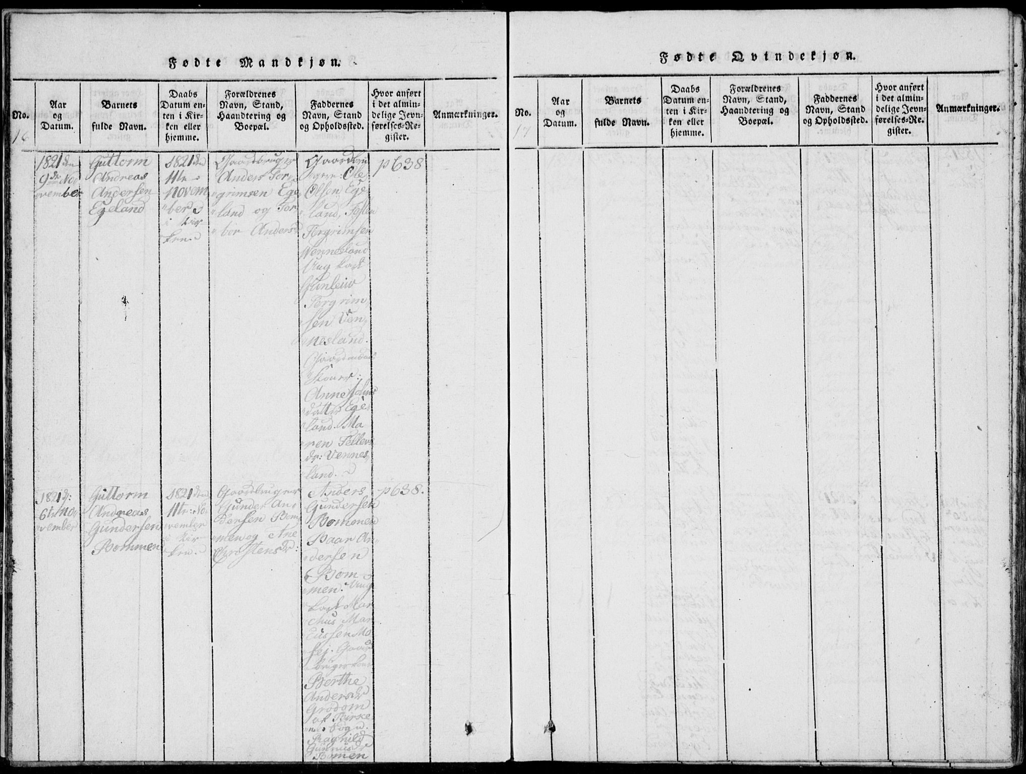 Vennesla sokneprestkontor, SAK/1111-0045/Fa/Fab/L0003: Parish register (official) no. A 3, 1820-1834, p. 16-17