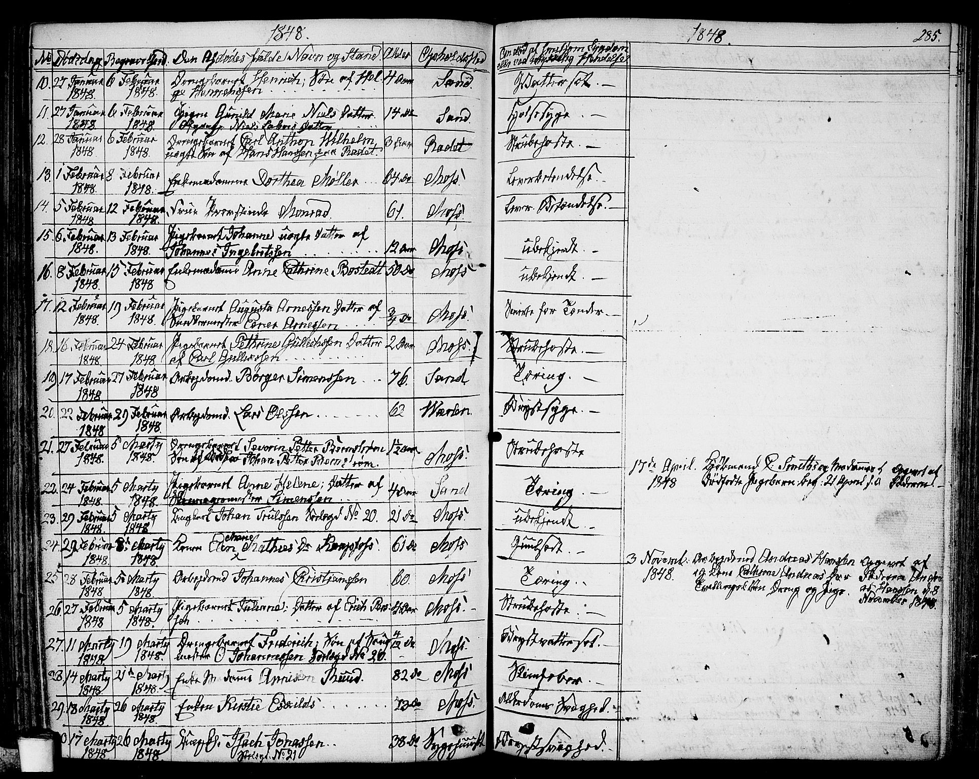 Moss prestekontor Kirkebøker, AV/SAO-A-2003/G/Ga/L0001: Parish register (copy) no. I 1, 1835-1851, p. 285