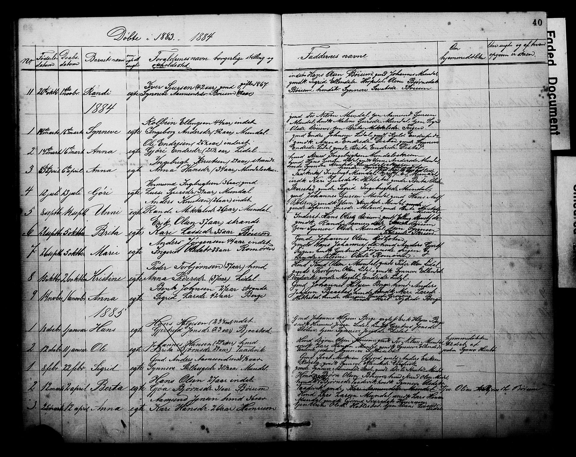 Balestrand sokneprestembete, AV/SAB-A-79601/H/Hab/Habb/L0001a: Parish register (copy) no. B 1a, 1880-1916, p. 40