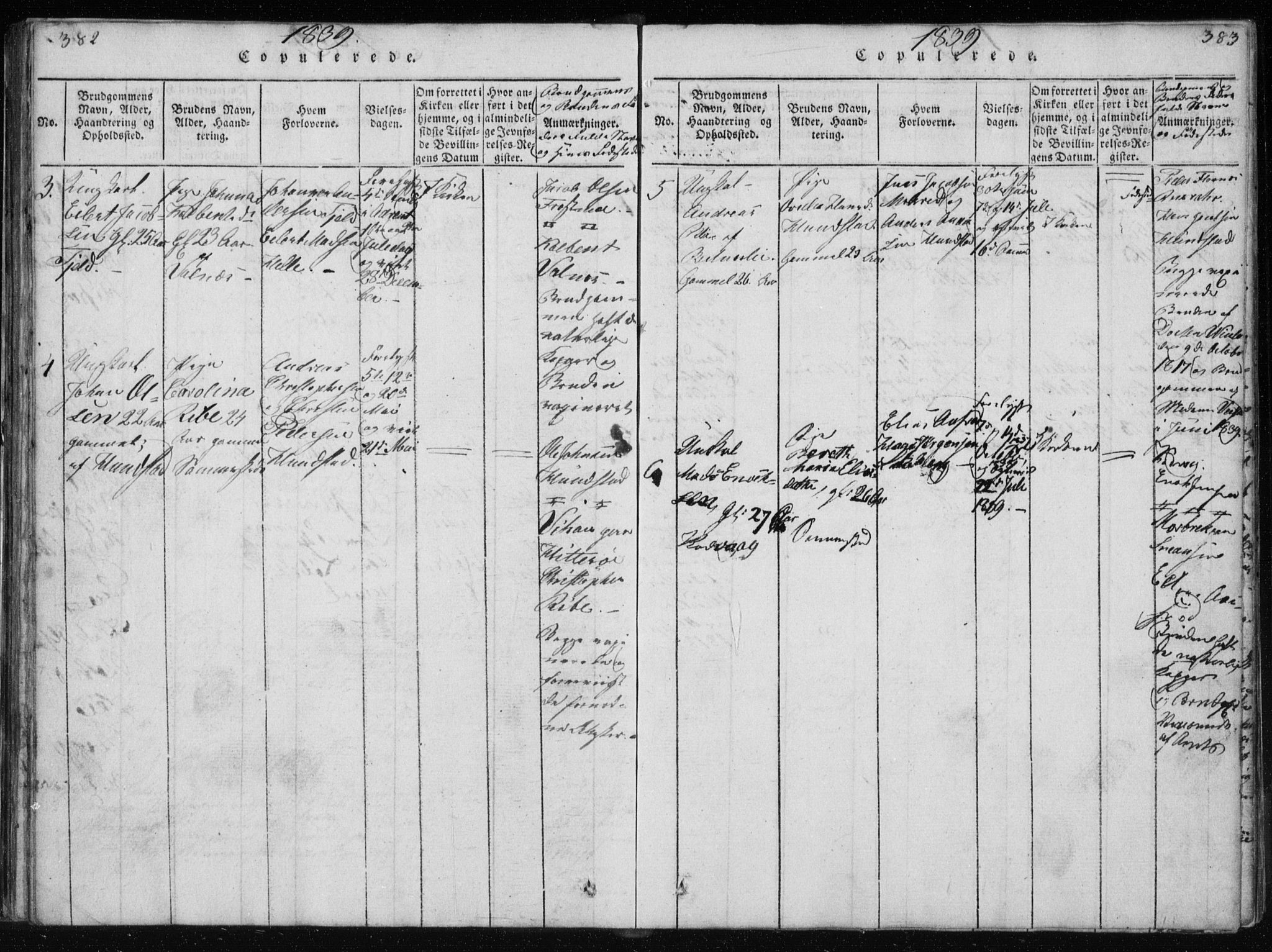 Ministerialprotokoller, klokkerbøker og fødselsregistre - Nordland, AV/SAT-A-1459/801/L0027: Parish register (copy) no. 801C02, 1835-1845, p. 382-383