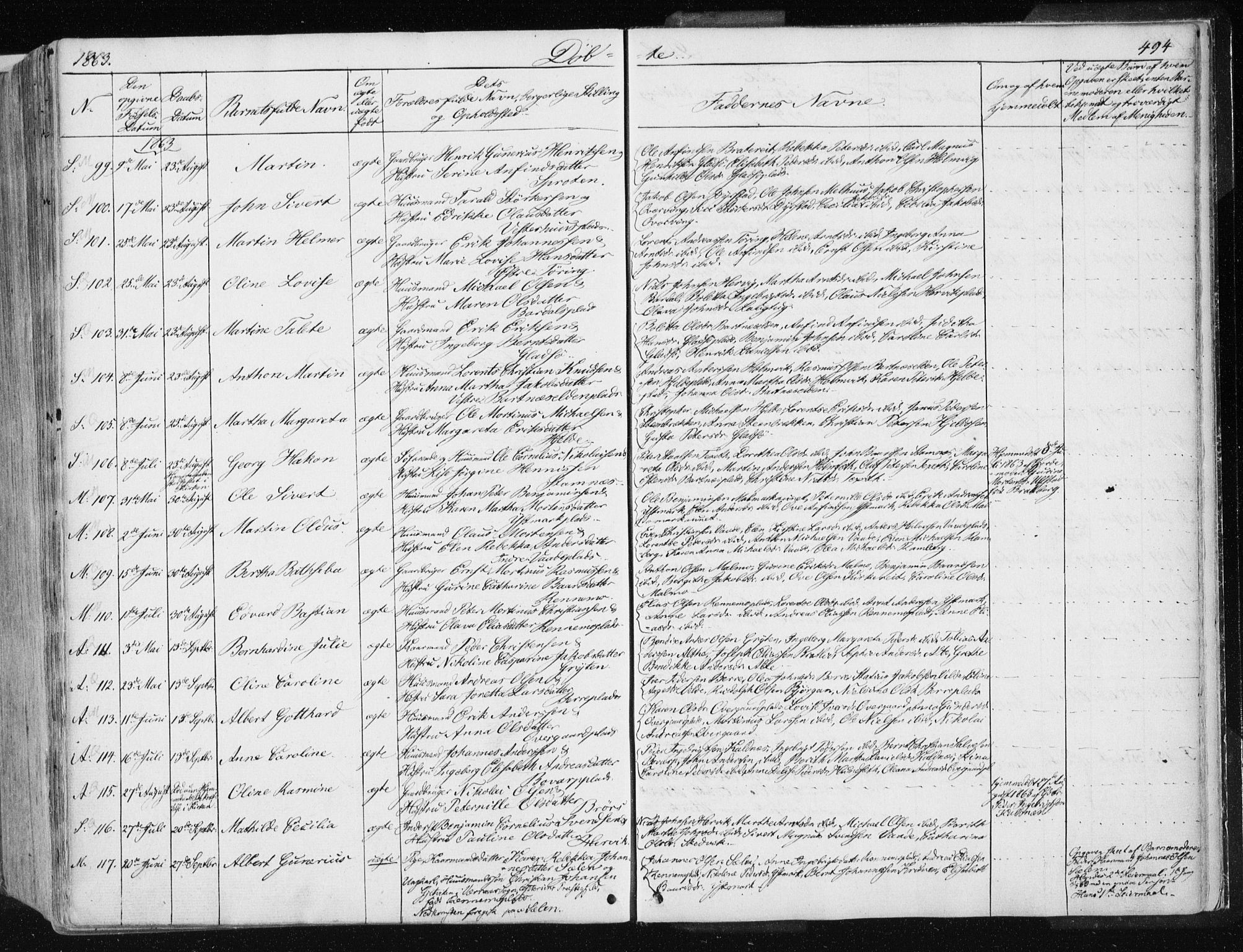 Ministerialprotokoller, klokkerbøker og fødselsregistre - Nord-Trøndelag, SAT/A-1458/741/L0393: Parish register (official) no. 741A07, 1849-1863, p. 494