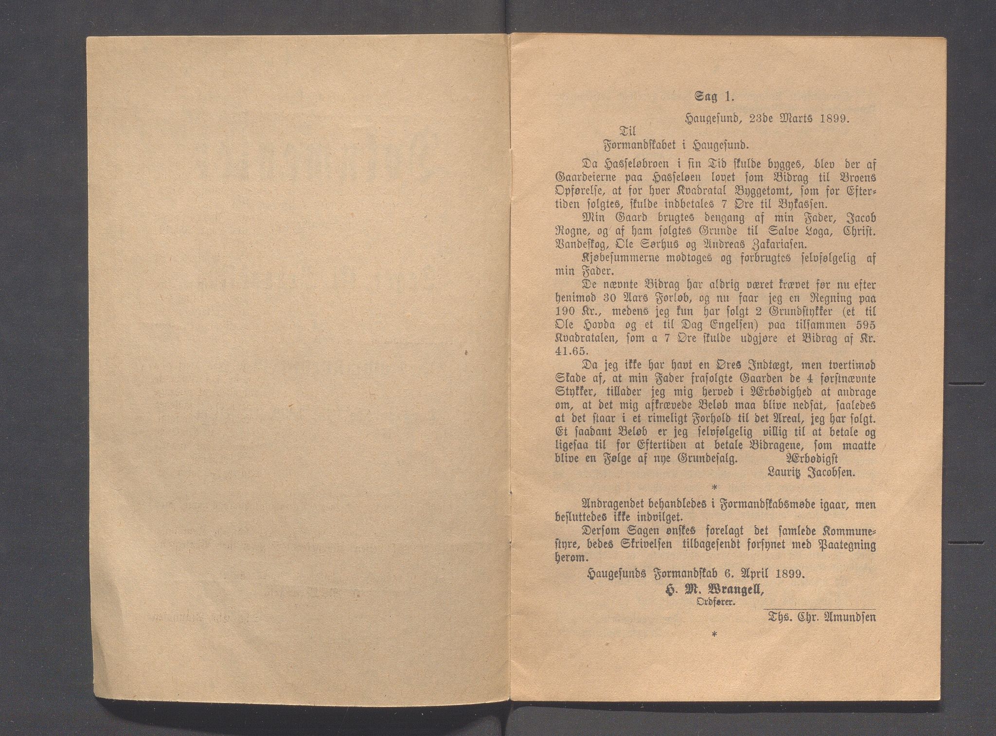 Haugesund kommune - Formannskapet og Bystyret, IKAR/A-740/A/Abb/L0001: Bystyreforhandlinger, 1889-1907, p. 233