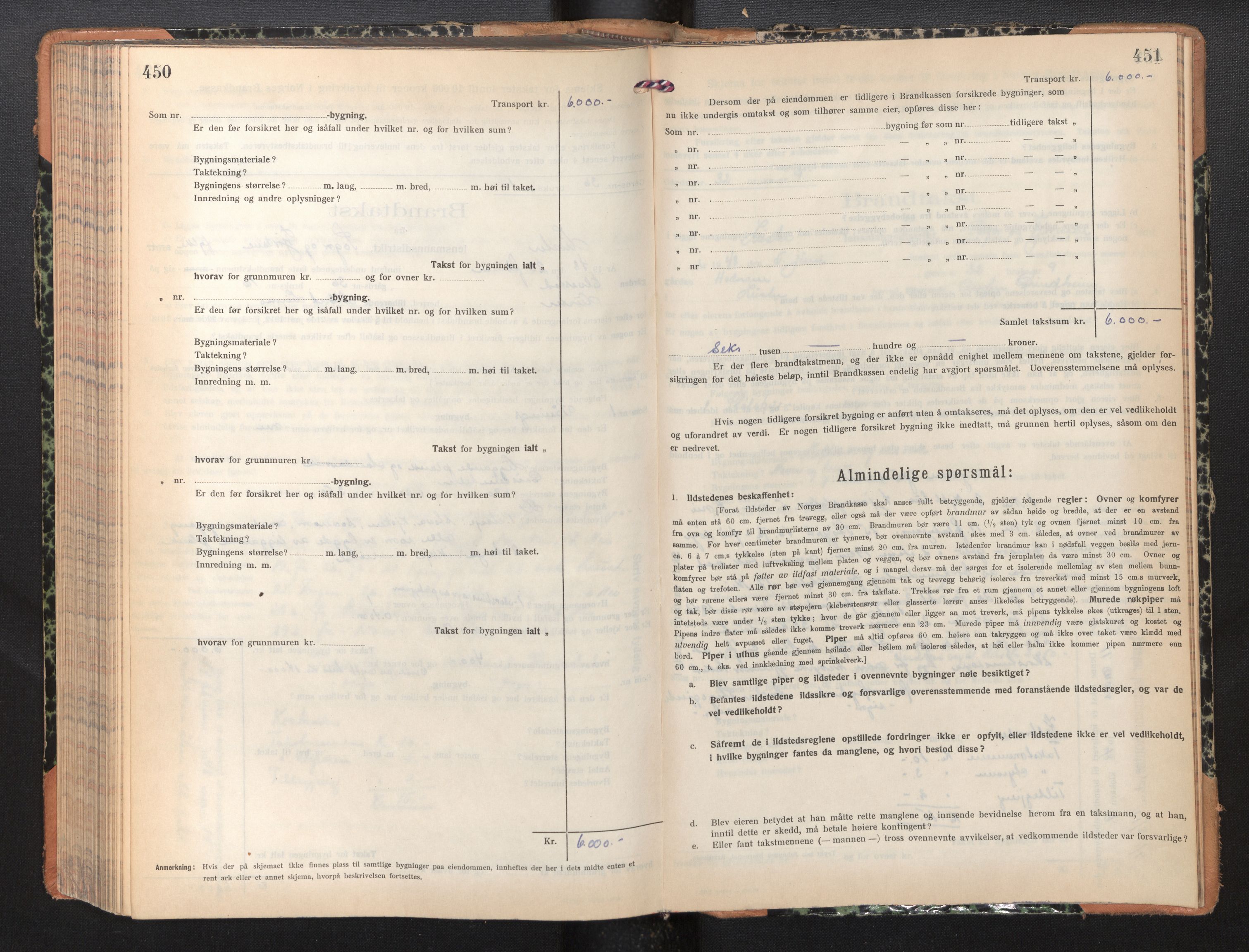 Lensmannen i Luster, AV/SAB-A-29301/0012/L0008: Branntakstprotokoll, skjematakst, 1935-1949, p. 450-451