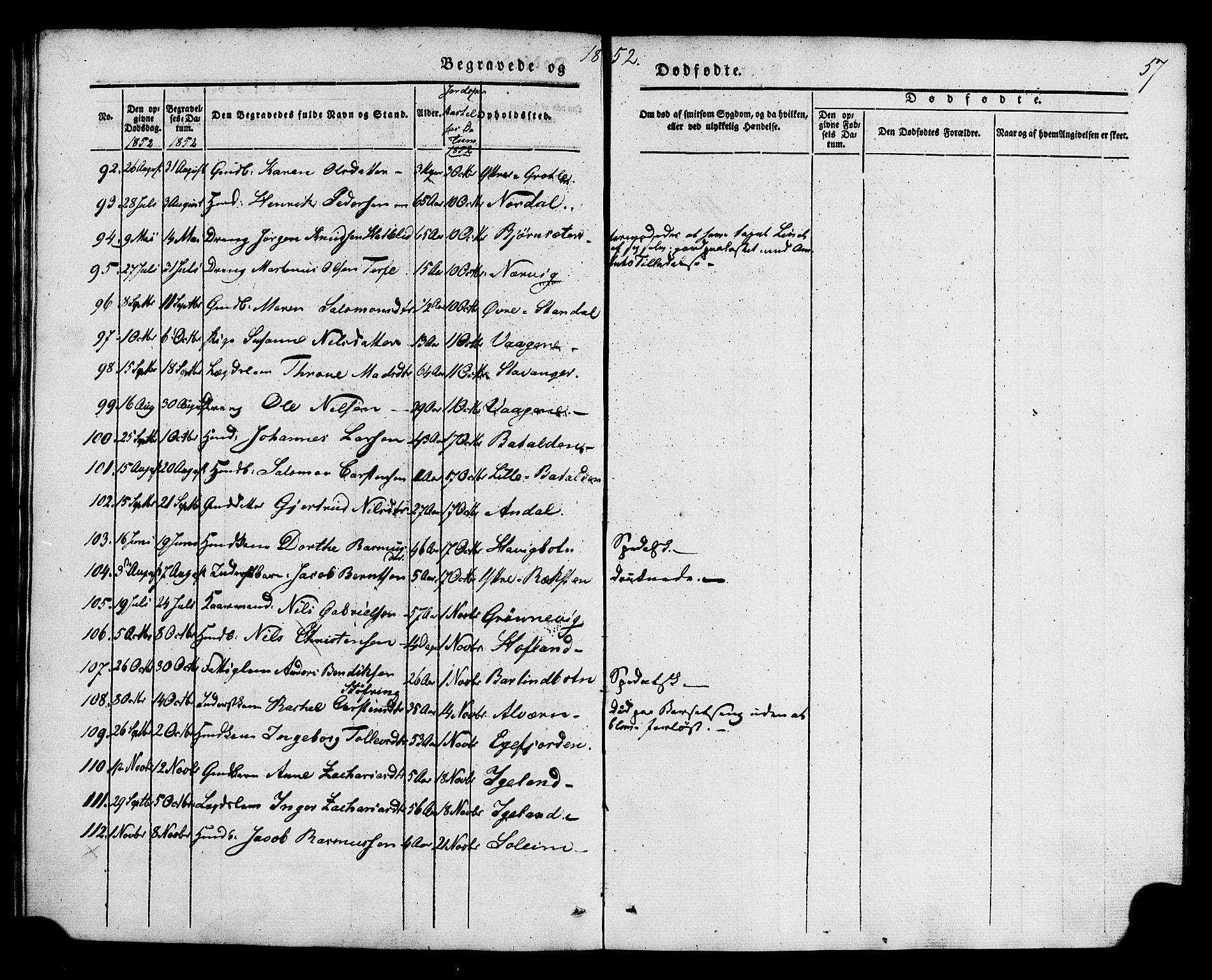 Kinn sokneprestembete, AV/SAB-A-80801/H/Haa/Haaa/L0011: Parish register (official) no. A 11, 1841-1855, p. 57