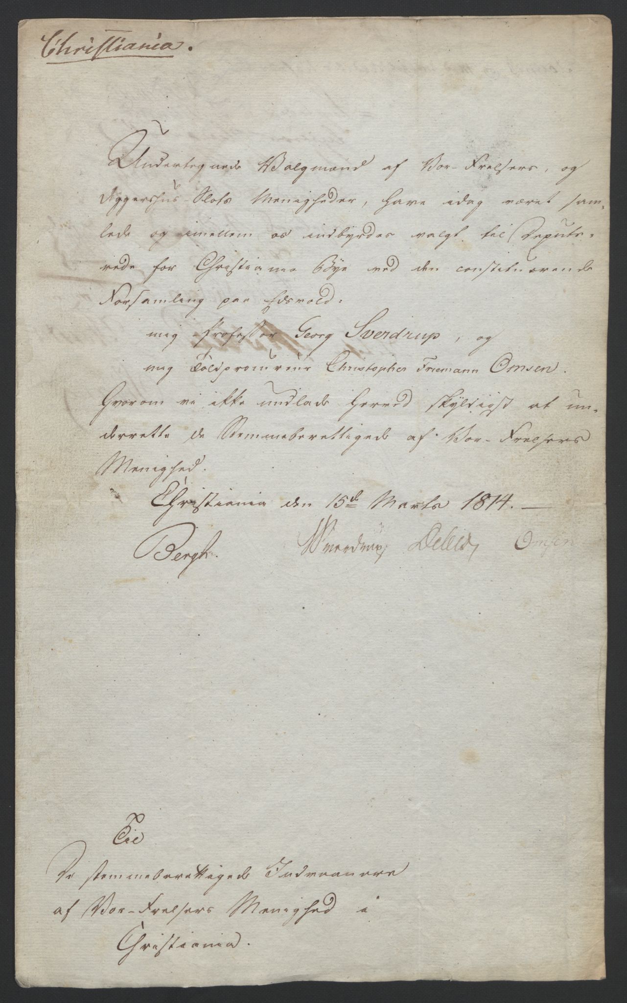 Statsrådssekretariatet, RA/S-1001/D/Db/L0007: Fullmakter for Eidsvollsrepresentantene i 1814. , 1814, p. 24