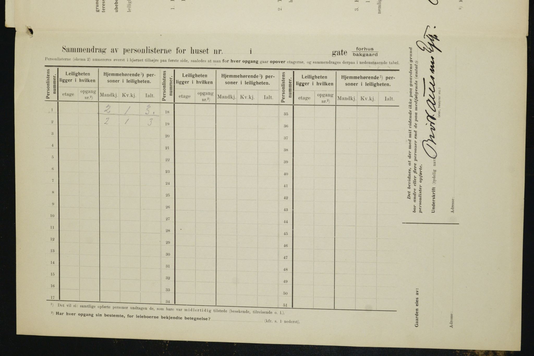 OBA, Municipal Census 1910 for Kristiania, 1910, p. 67208