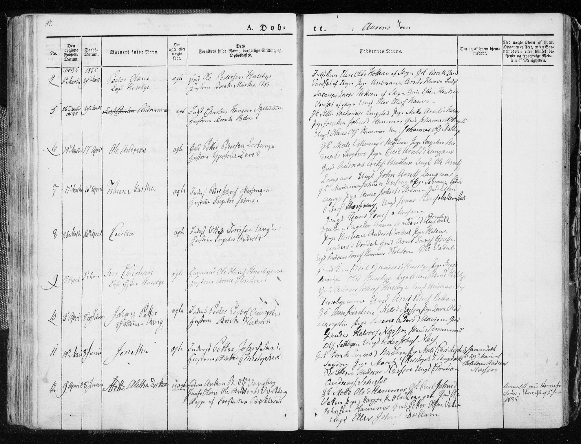 Ministerialprotokoller, klokkerbøker og fødselsregistre - Nord-Trøndelag, AV/SAT-A-1458/713/L0114: Parish register (official) no. 713A05, 1827-1839, p. 107