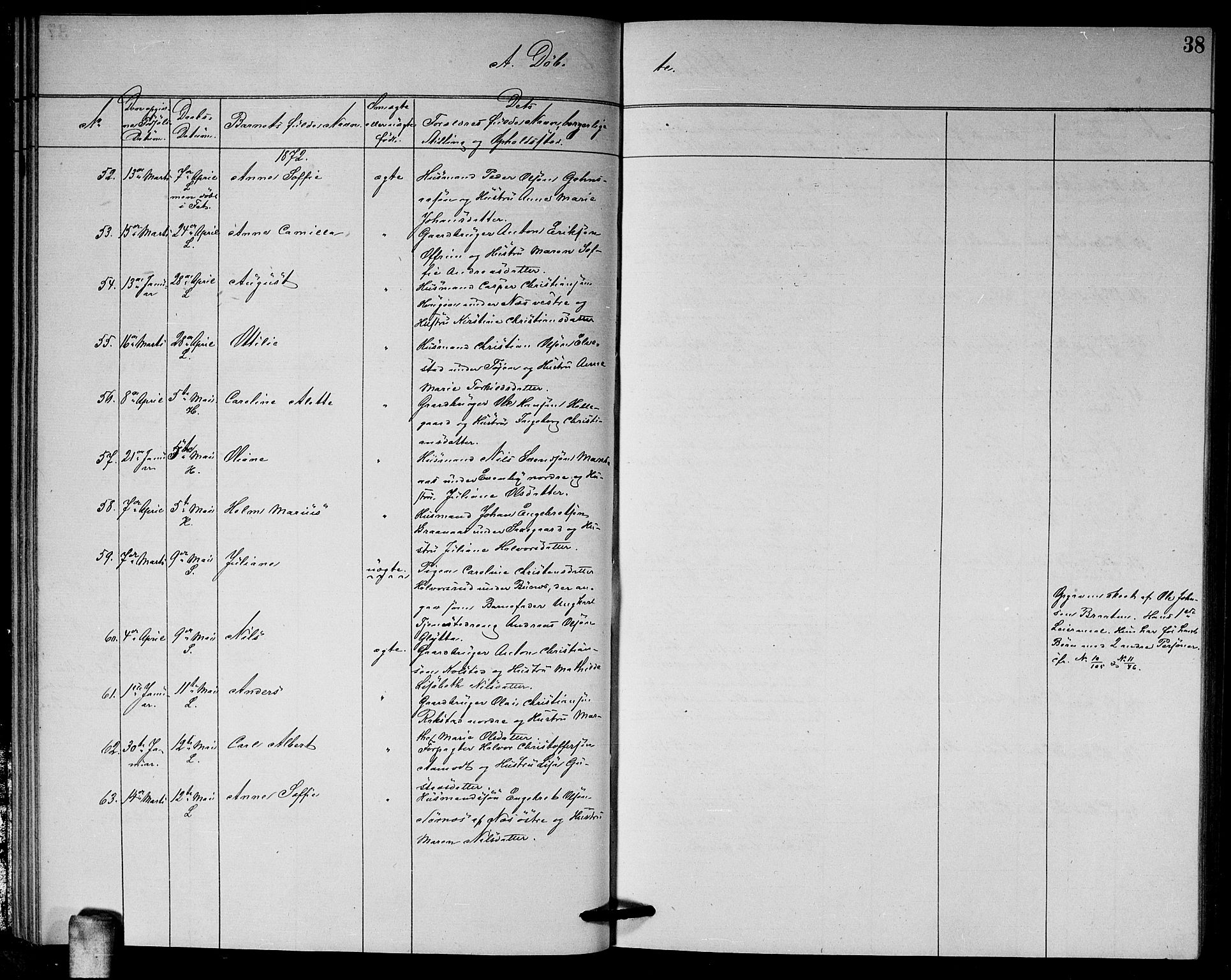 Høland prestekontor Kirkebøker, SAO/A-10346a/G/Ga/L0006: Parish register (copy) no. I 6, 1869-1879, p. 38