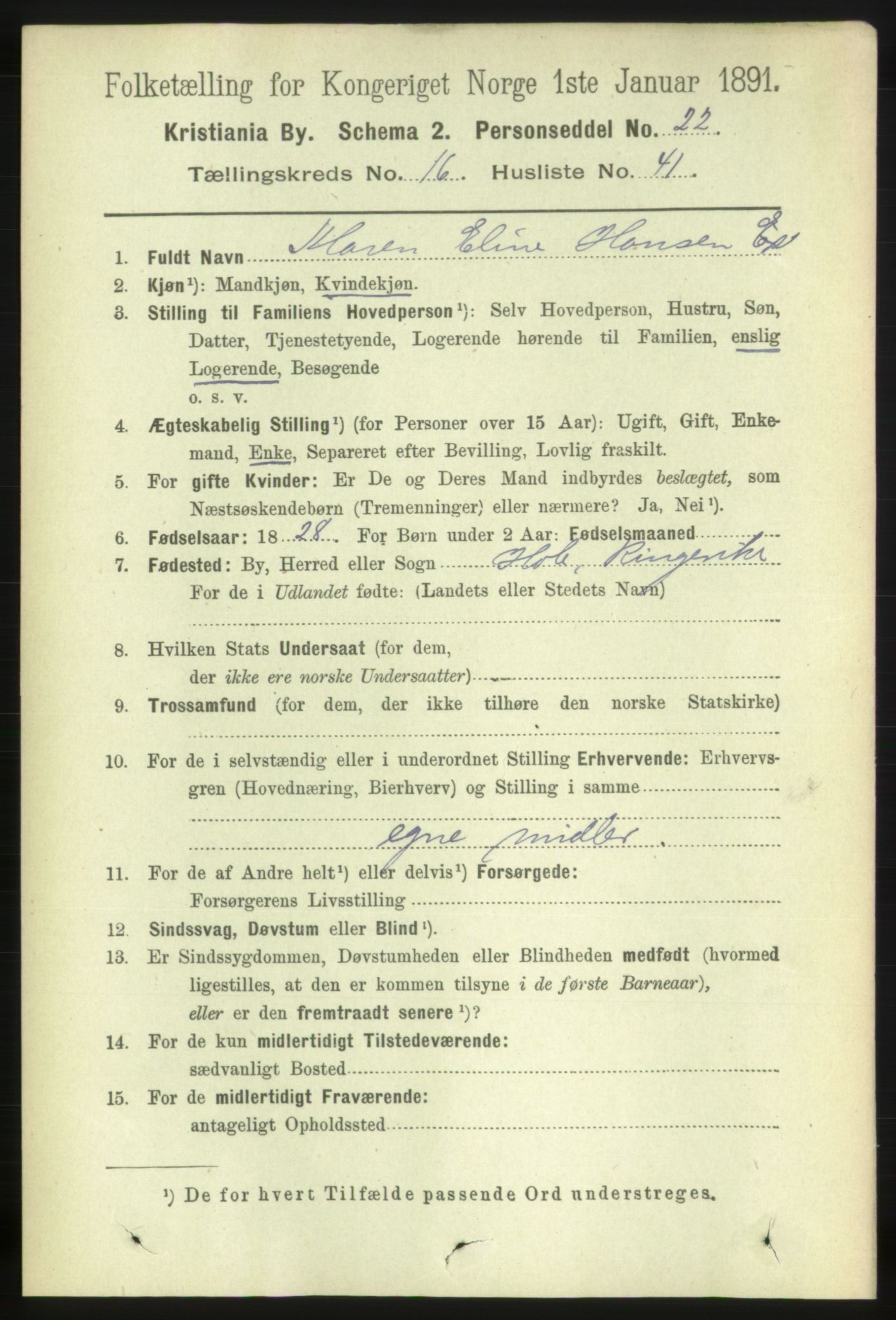 RA, 1891 census for 0301 Kristiania, 1891, p. 8010