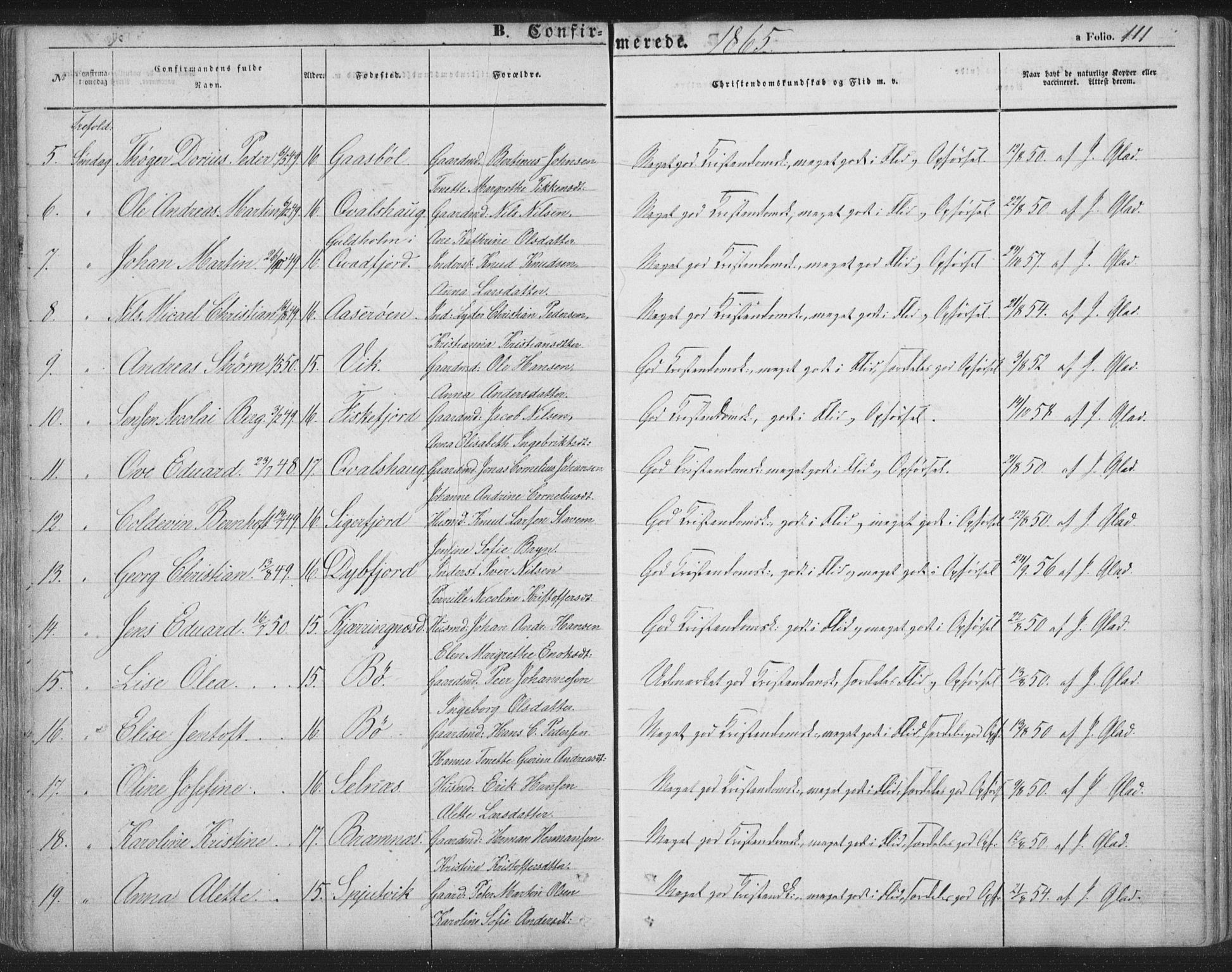 Ministerialprotokoller, klokkerbøker og fødselsregistre - Nordland, AV/SAT-A-1459/895/L1369: Parish register (official) no. 895A04, 1852-1872, p. 111