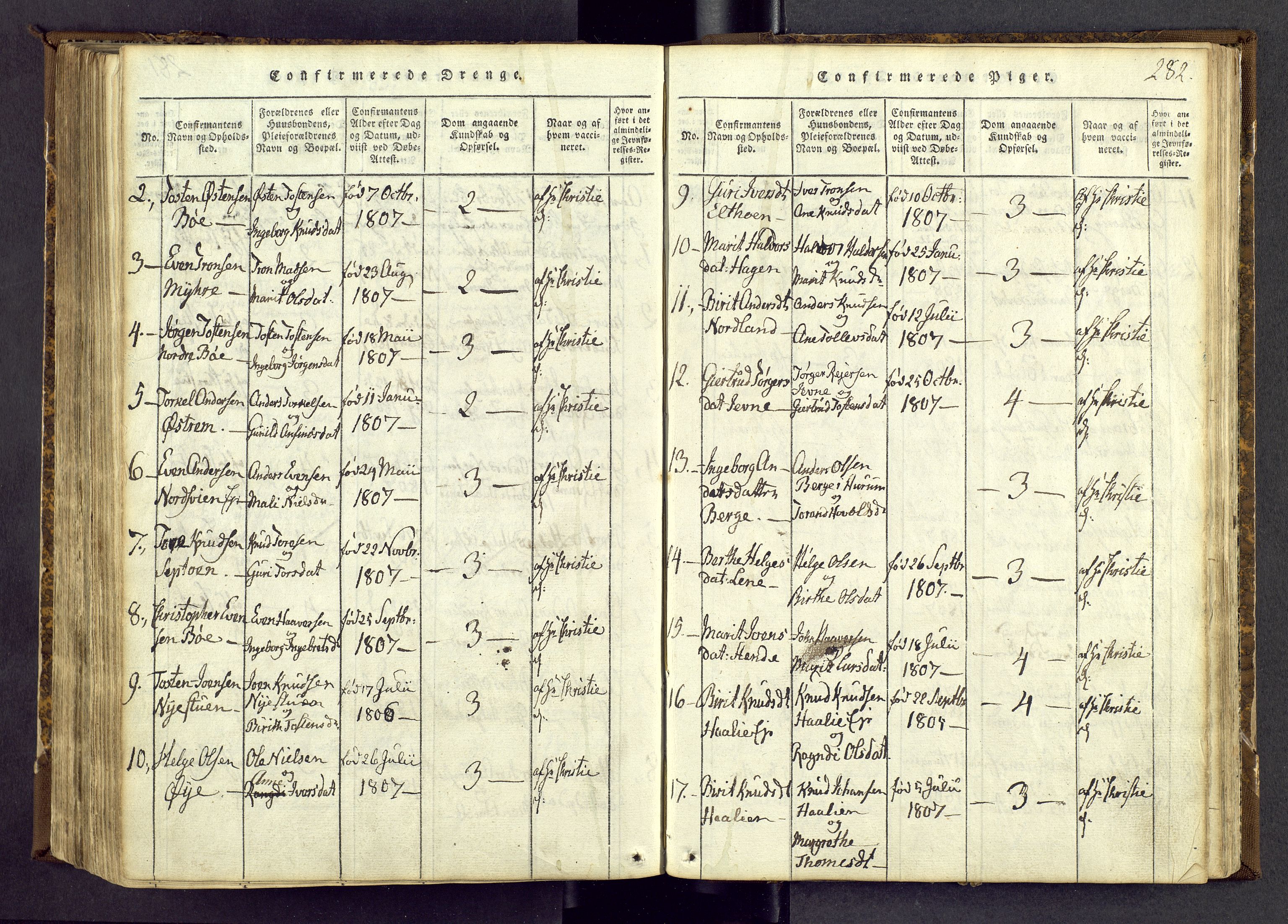 Vang prestekontor, Valdres, SAH/PREST-140/H/Ha/L0004: Parish register (official) no. 4, 1814-1831, p. 282