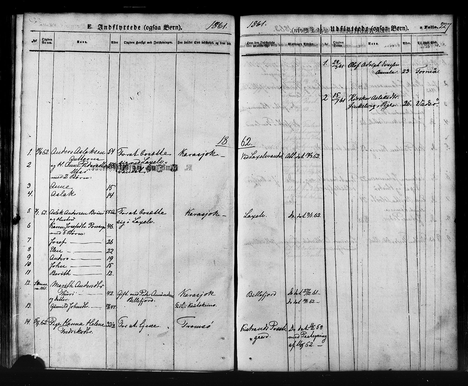 Kistrand/Porsanger sokneprestembete, AV/SATØ-S-1351/H/Ha/L0005.kirke: Parish register (official) no. 5, 1860-1874, p. 227