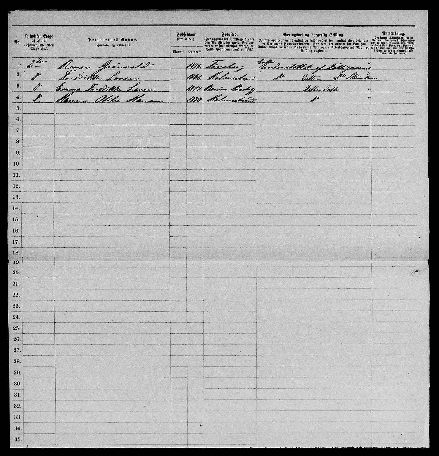 SAKO, 1885 census for 0702 Holmestrand, 1885, p. 163