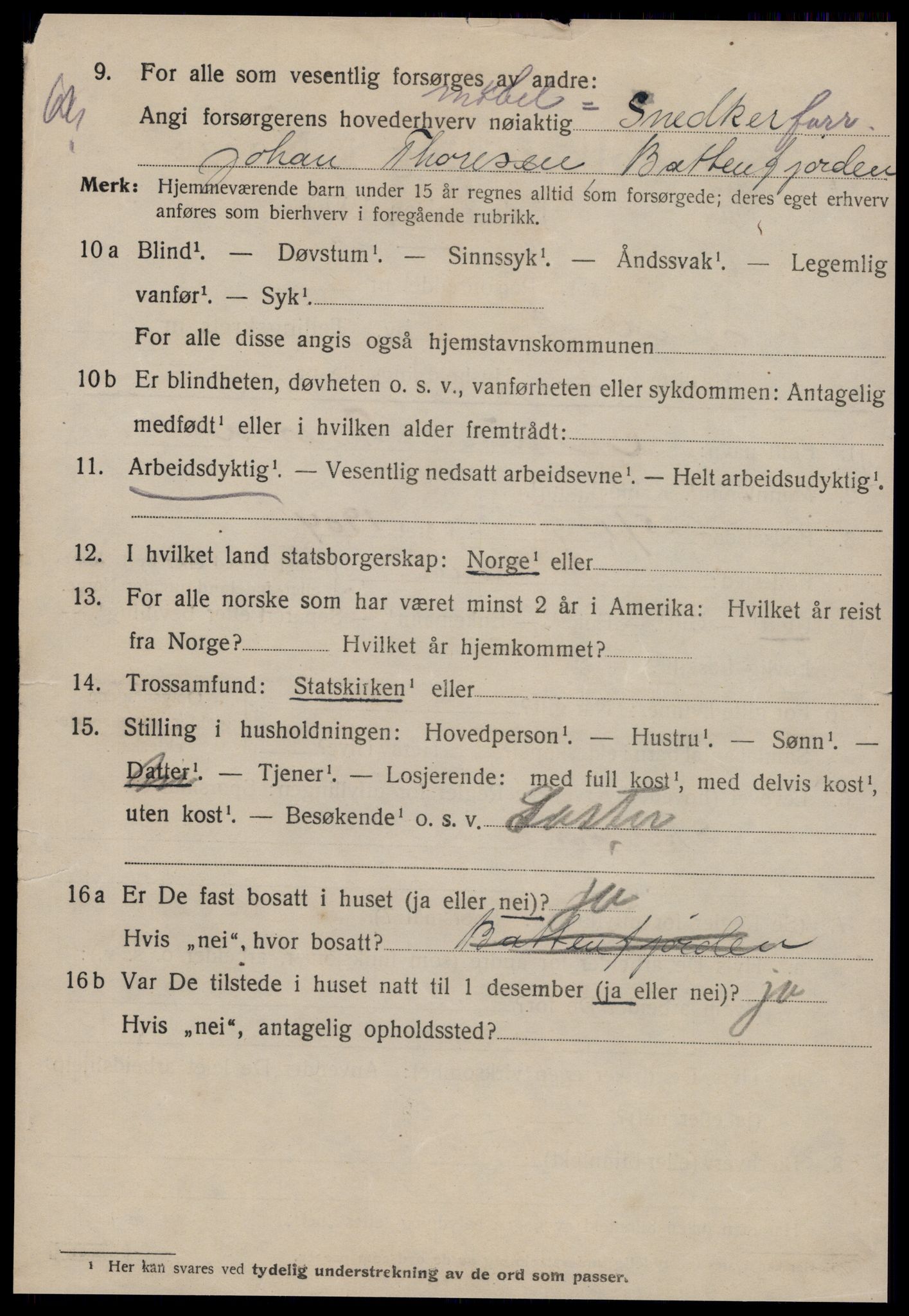 SAT, 1920 census for Kristiansund, 1920, p. 15968